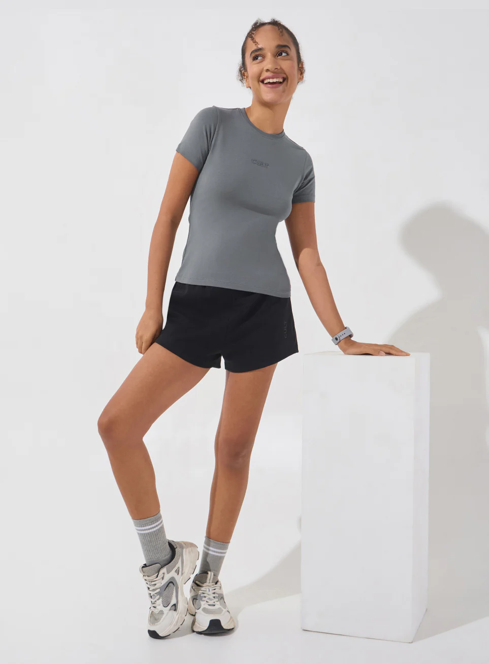 Women's Dark Grey Soft Form Snug T-shirt - Image 2