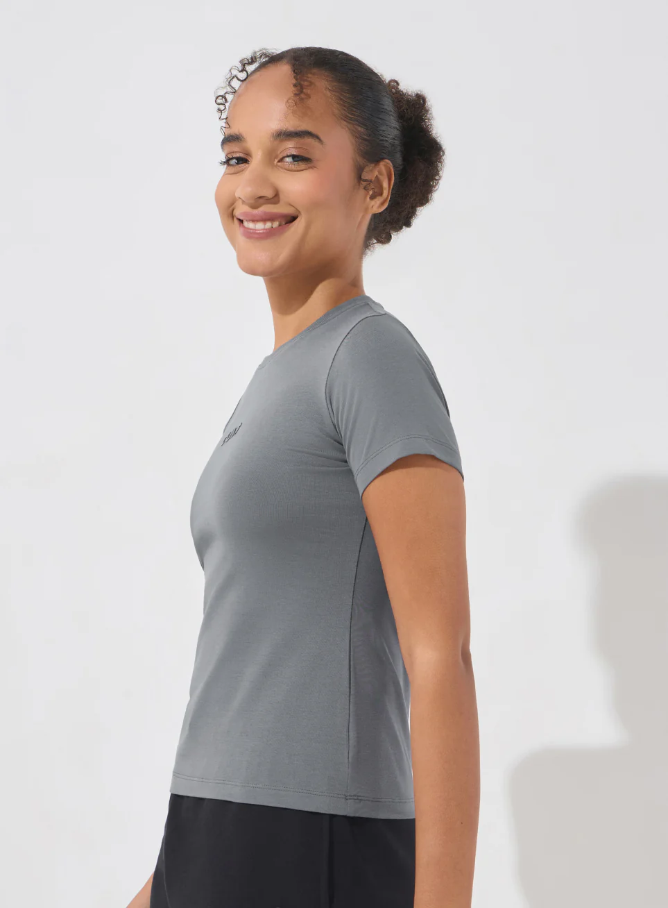 Women's Dark Grey Soft Form Snug T-shirt - Image 5
