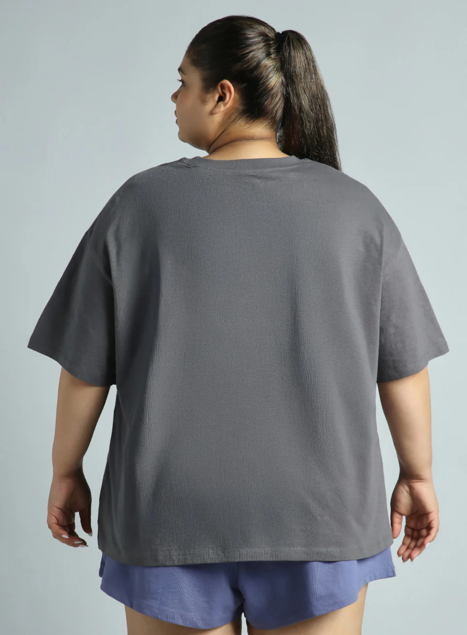 Women's Dark Grey Sports Club Plus Size Oversized Fit T-shirt - Image 6