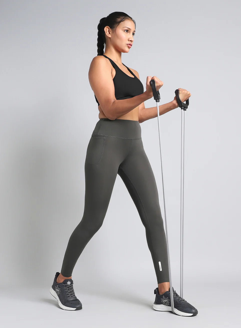 Women's Dark Grey Train All Day COMFlex Tights - Image 2