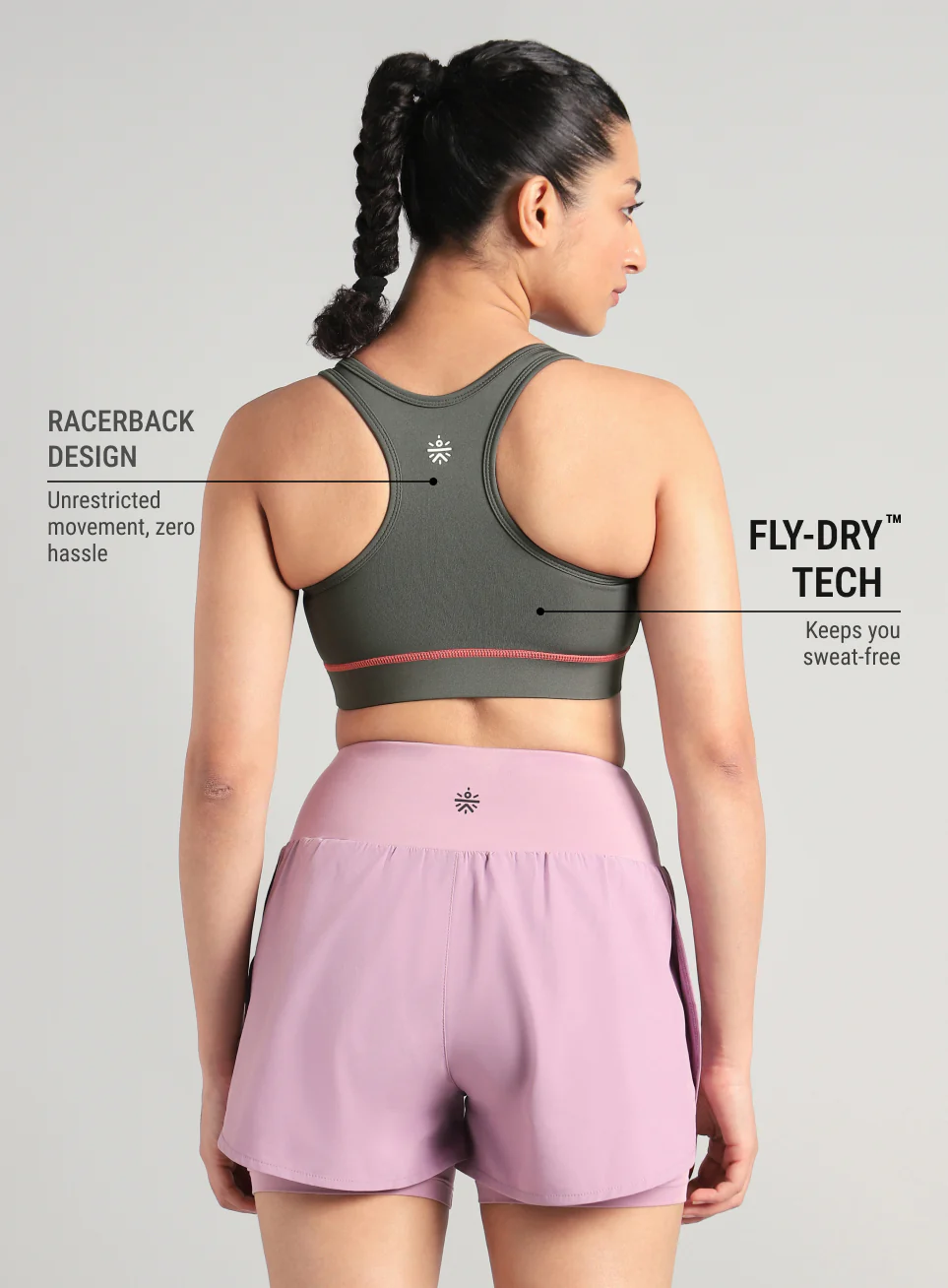 Women's Dark Grey Train-in Medium Support Sports Bra - Image 6