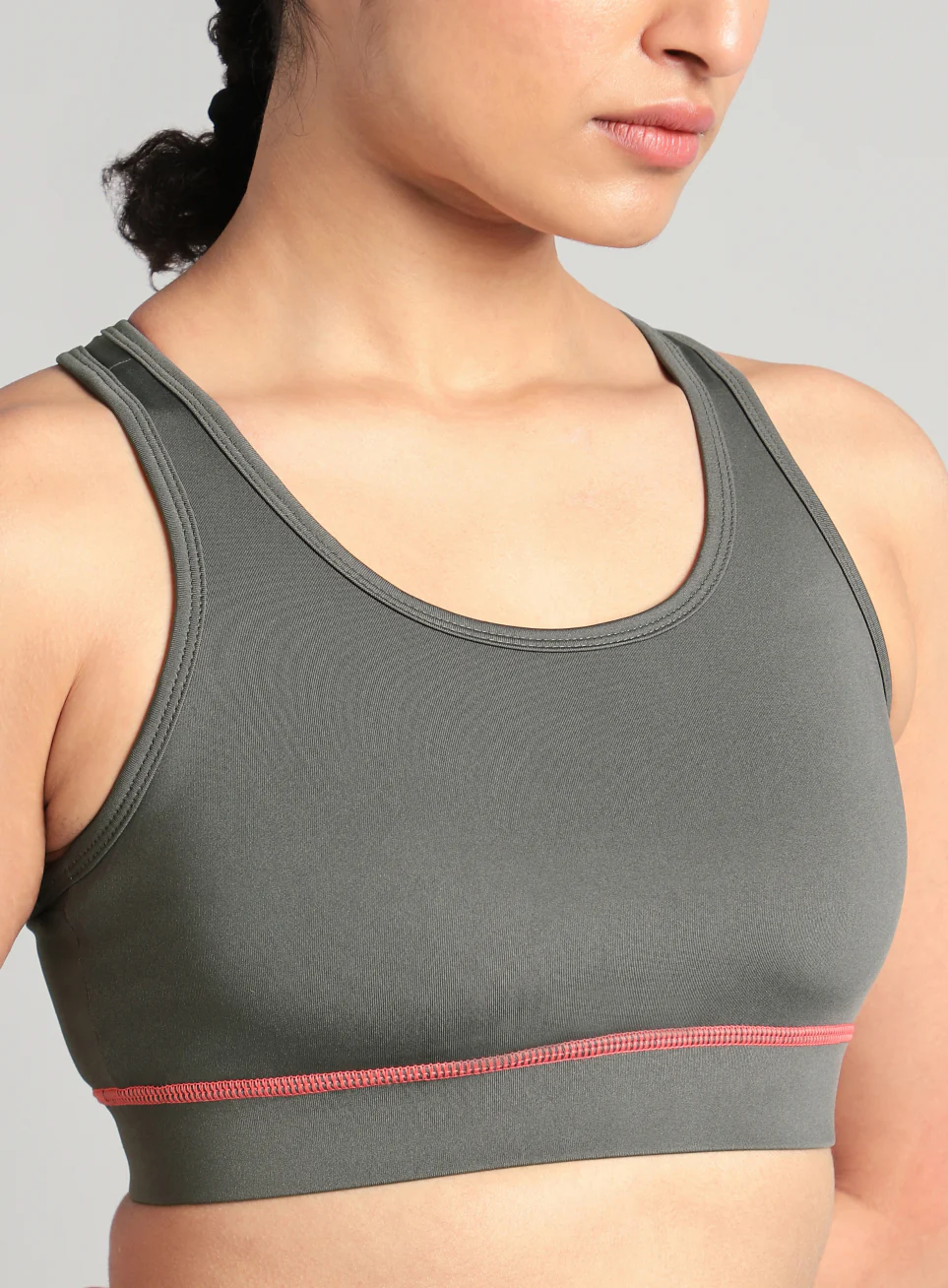Women's Dark Grey Train-in Medium Support Sports Bra - Image 7