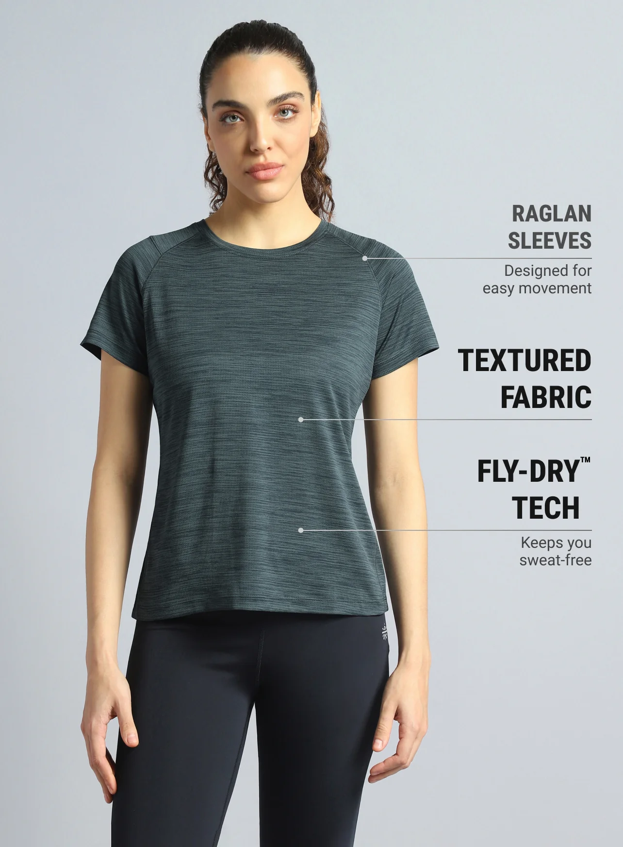 Women's Dark Grey Training Elevate Sculpt T-shirt - Image 4