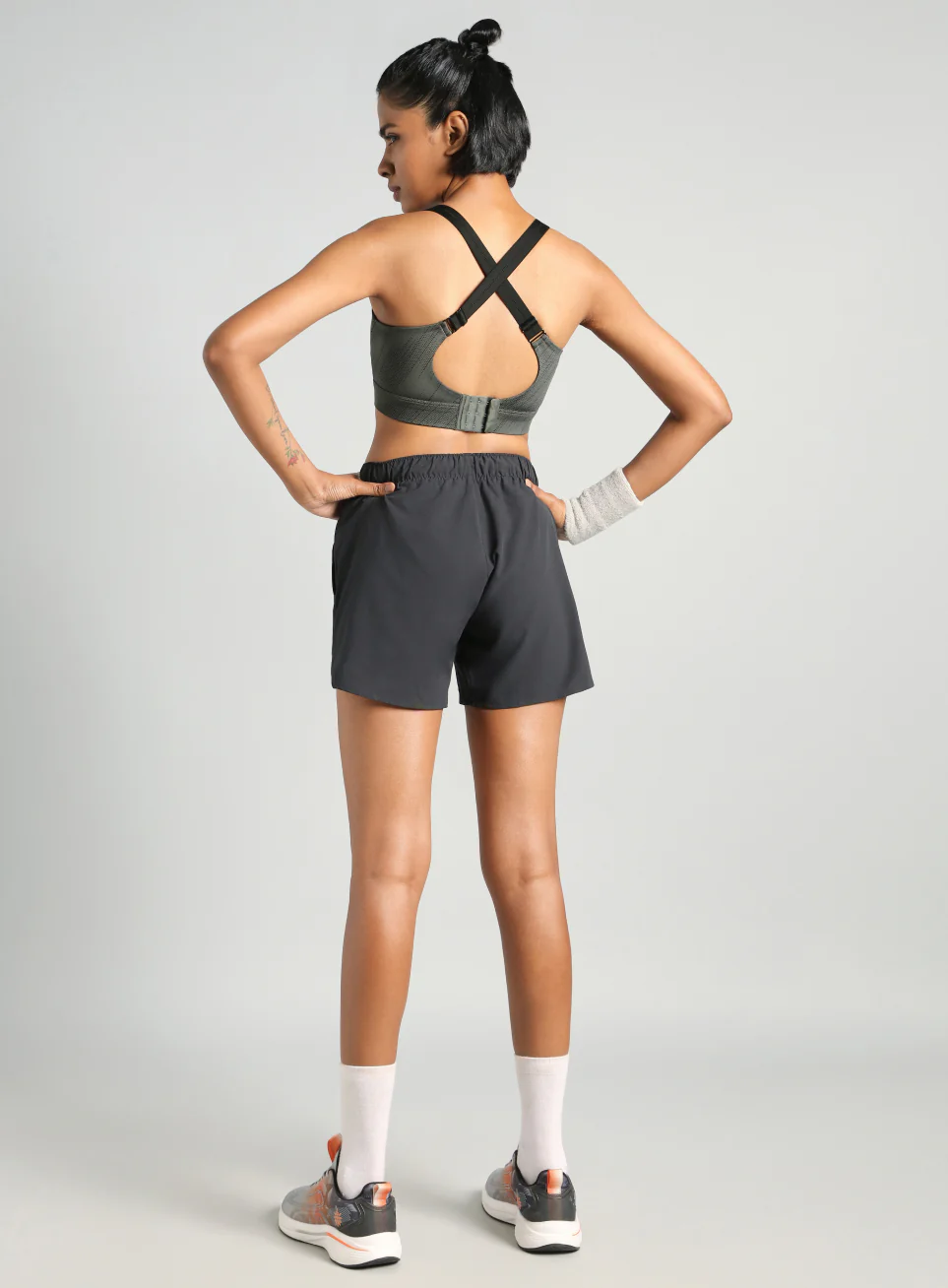 Women's Dark Grey Training Printed High Support Sports Bra - Image 2