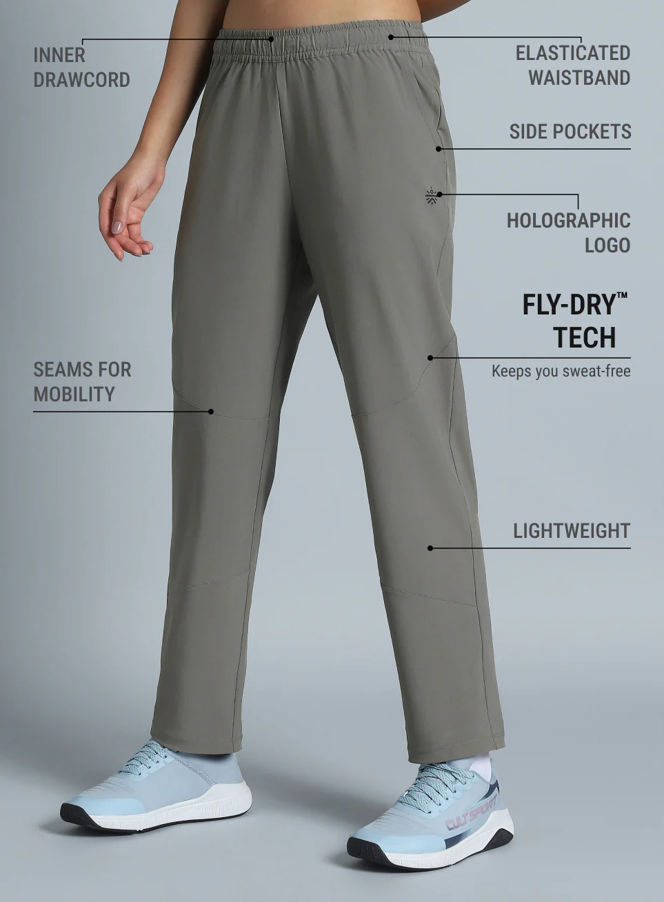 Women's Dark Grey Training Sculpted Trackpants - Image 5