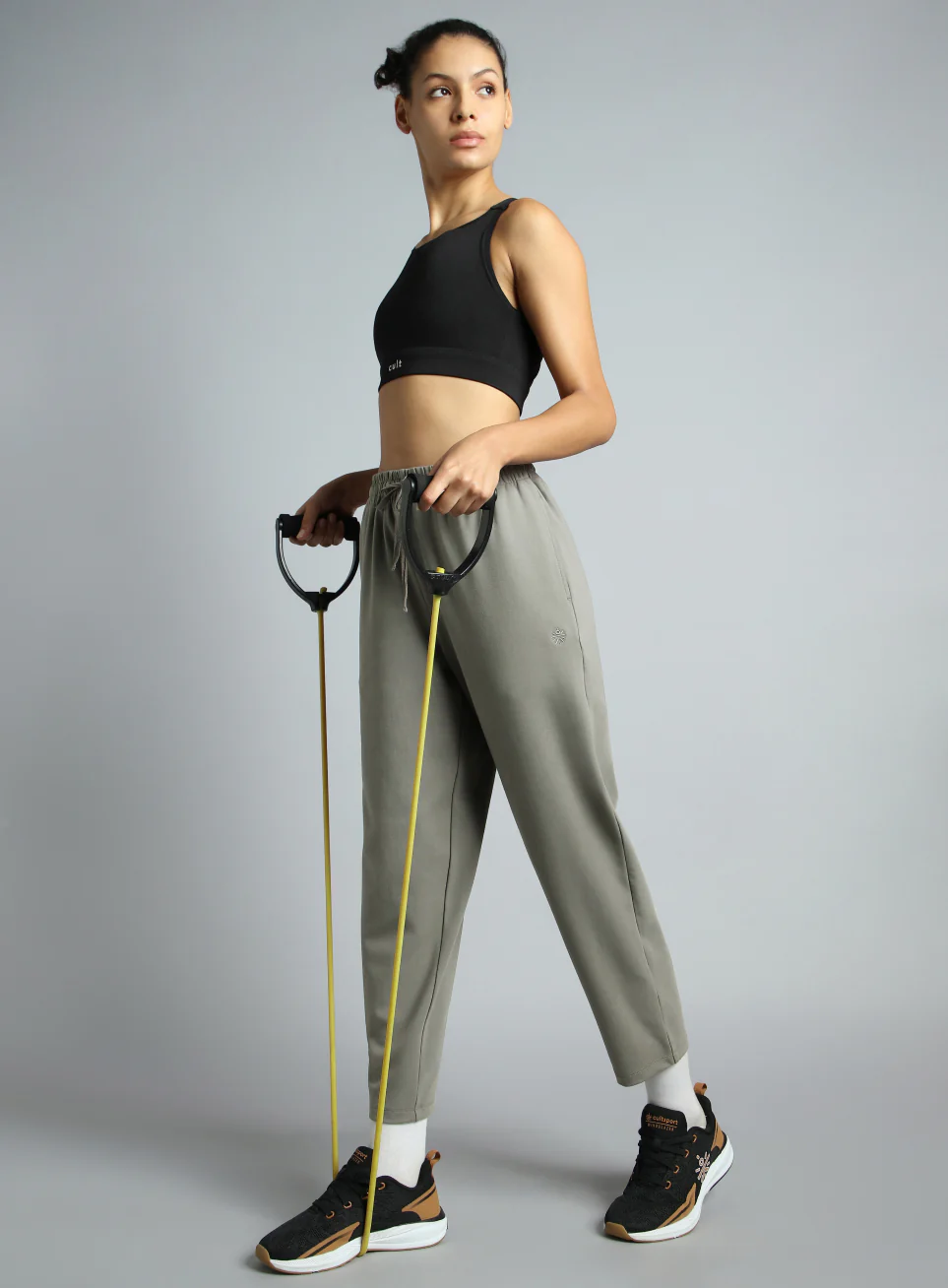 Women's Dark Grey Traveller Tapered Fit Trackpants - Image 2