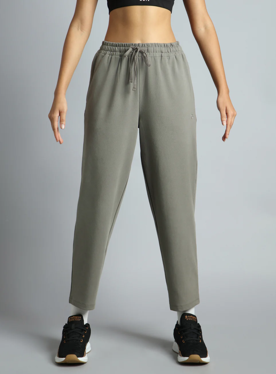 Women's Dark Grey Traveller Tapered Fit Trackpants - Image 4