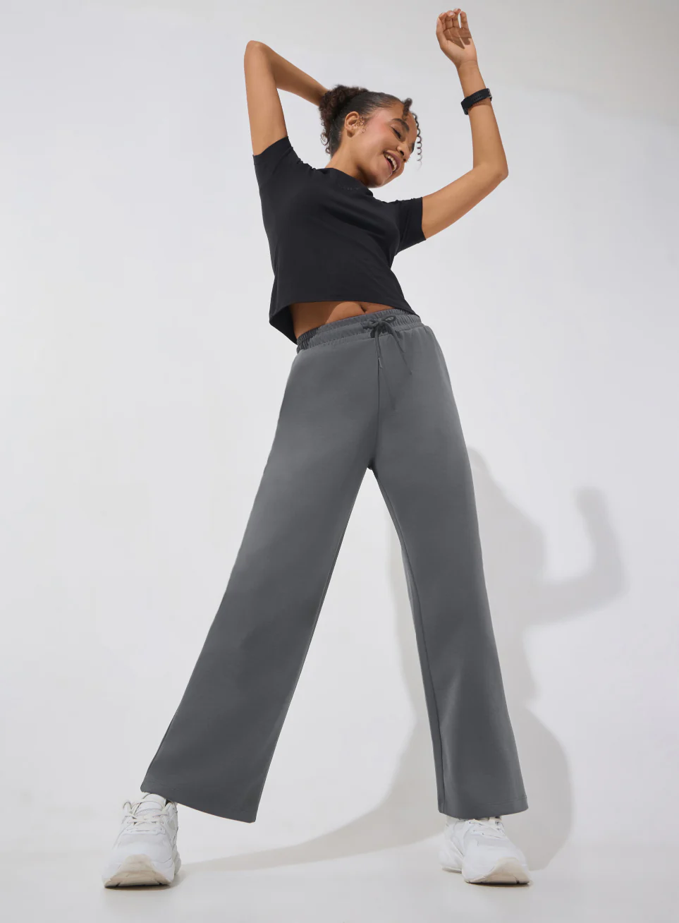 Women's Dark Grey Ultra Luxe Classic Trackpants - Image 2