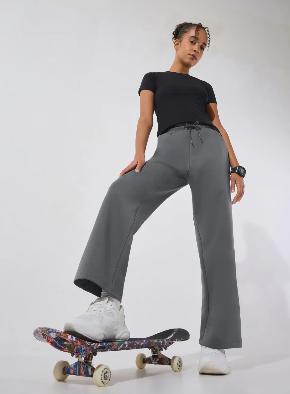 Women's Dark Grey Ultra Luxe Classic Trackpants - Image 3