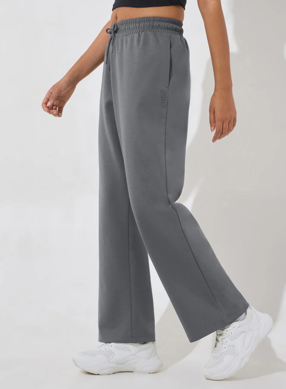 Women's Dark Grey Ultra Luxe Classic Trackpants - Image 5