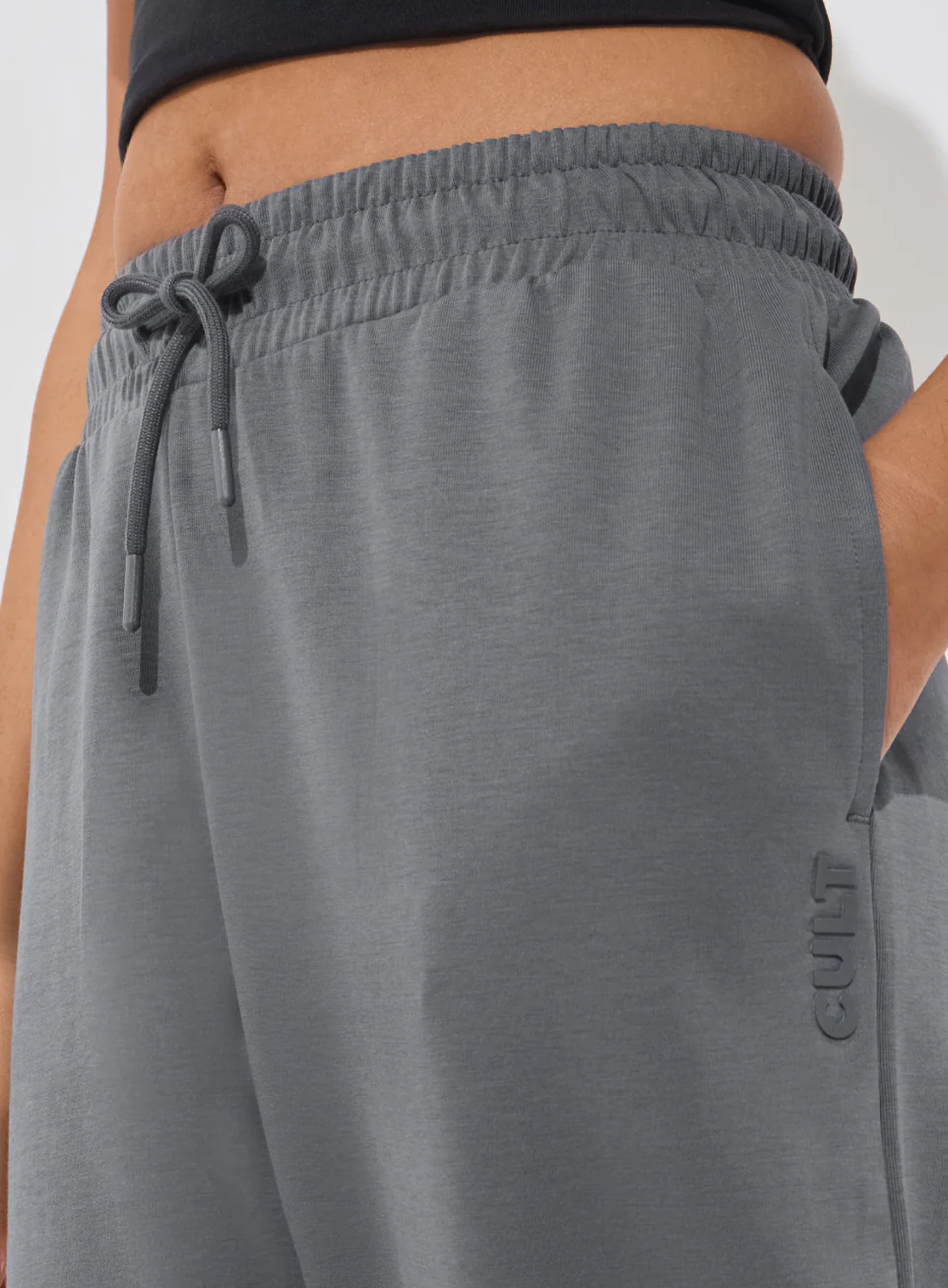 Women's Dark Grey Ultra Luxe Classic Trackpants - Image 7