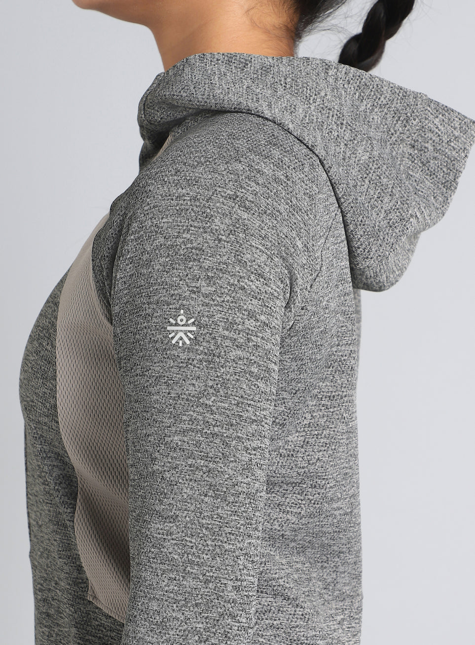Women's Dark Grey Work It Out Training Cropped Jacket - Image 11