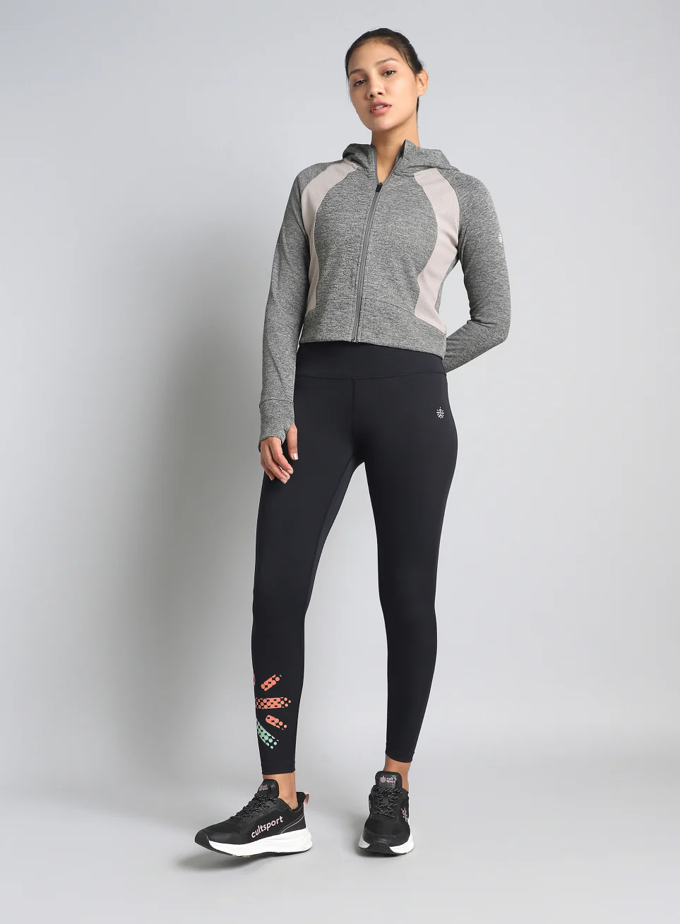 Women's Dark Grey Work It Out Training Cropped Jacket - Image 2