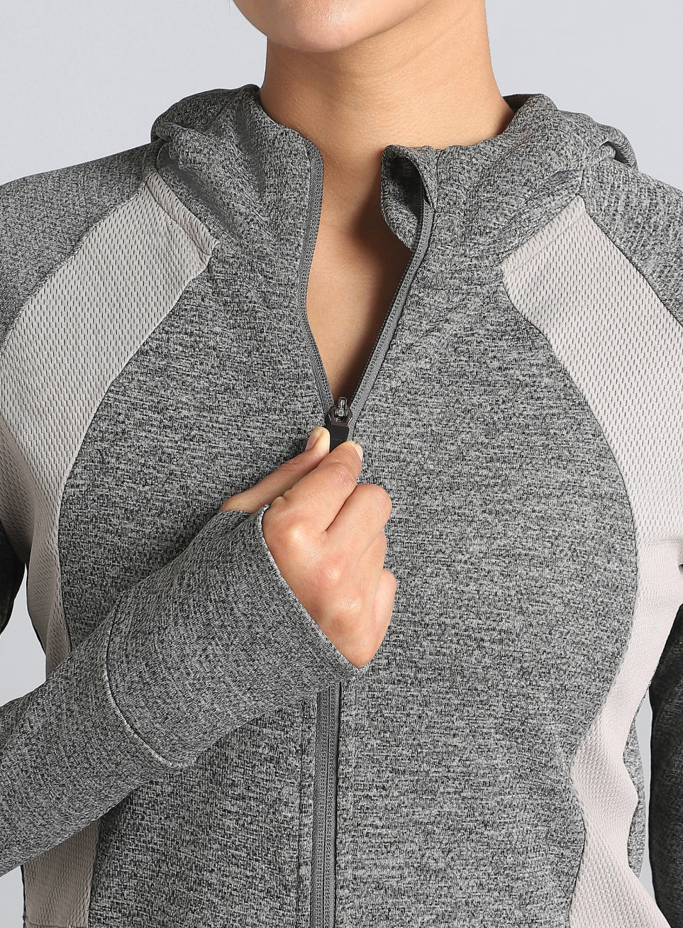 Women's Dark Grey Work It Out Training Cropped Jacket - Image 8
