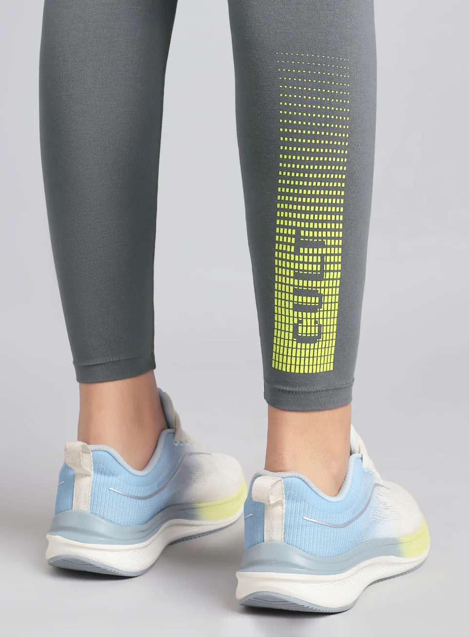 Women's Dark Grey Yoga Flow Cotton Graphic Tights - Image 8