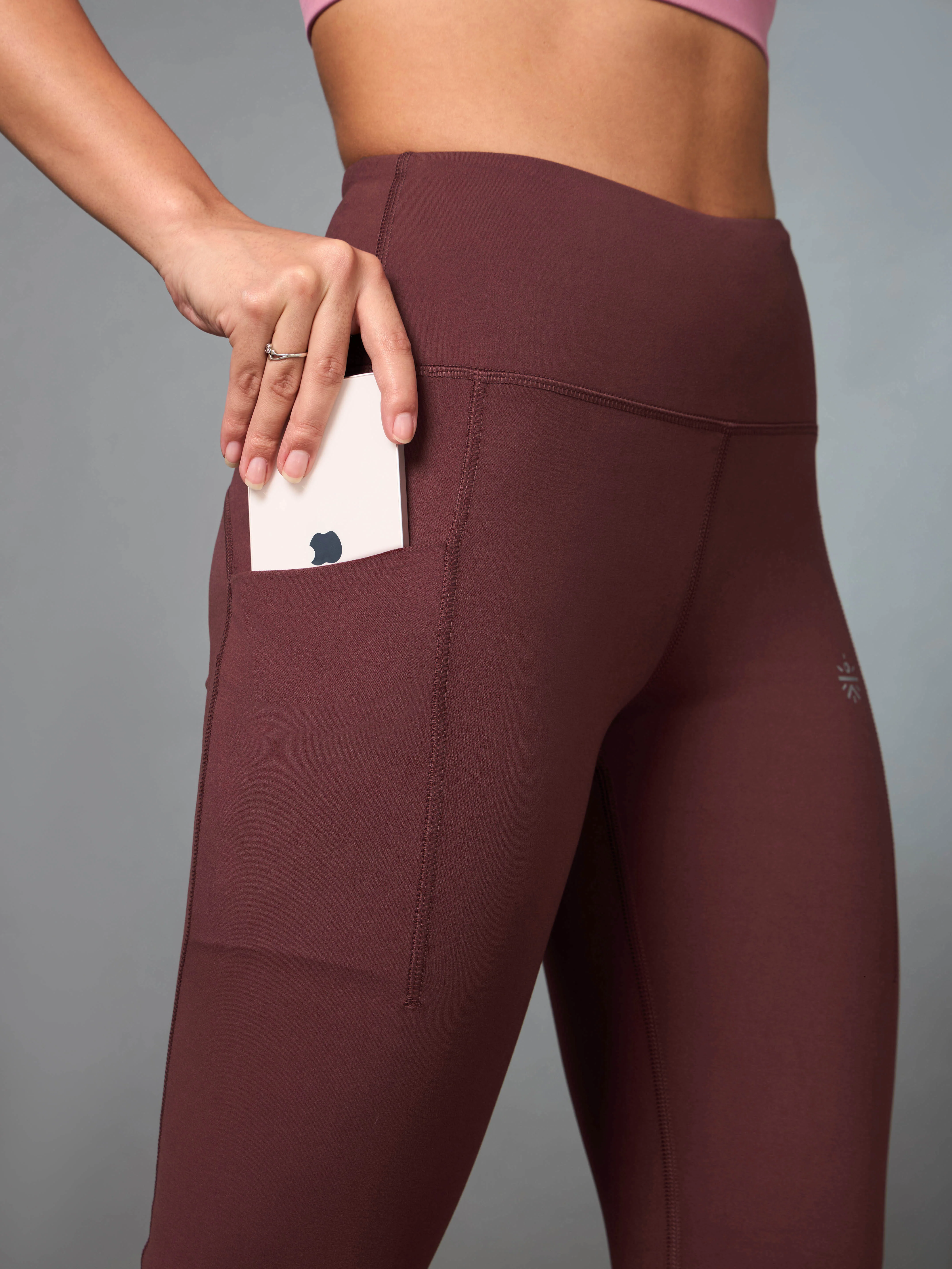 Women's Do It All Brown Performance Tights - Image 7