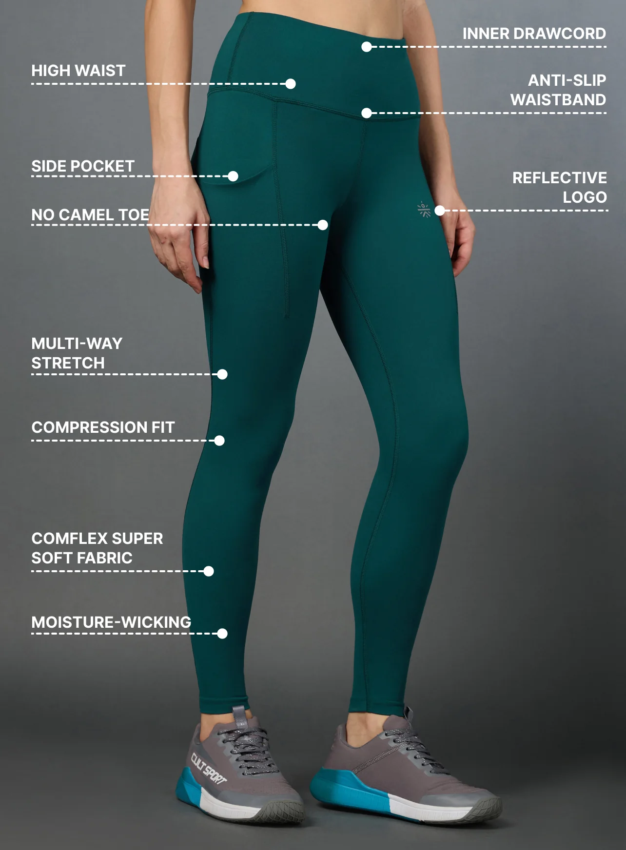 Women's Do It All Green Performance Tights - Image 5