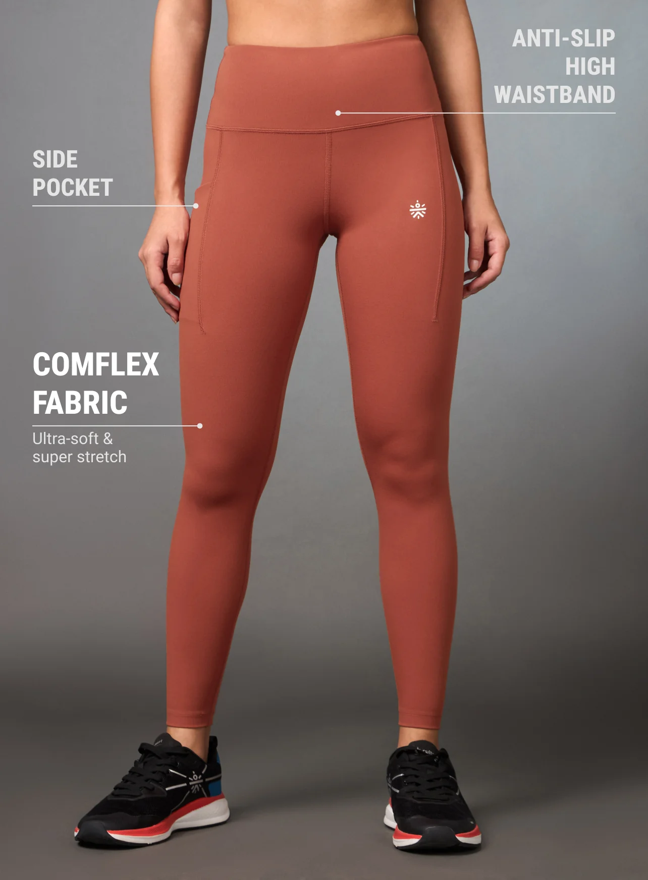 Women's Do It All Red Performance Tights - Image 4