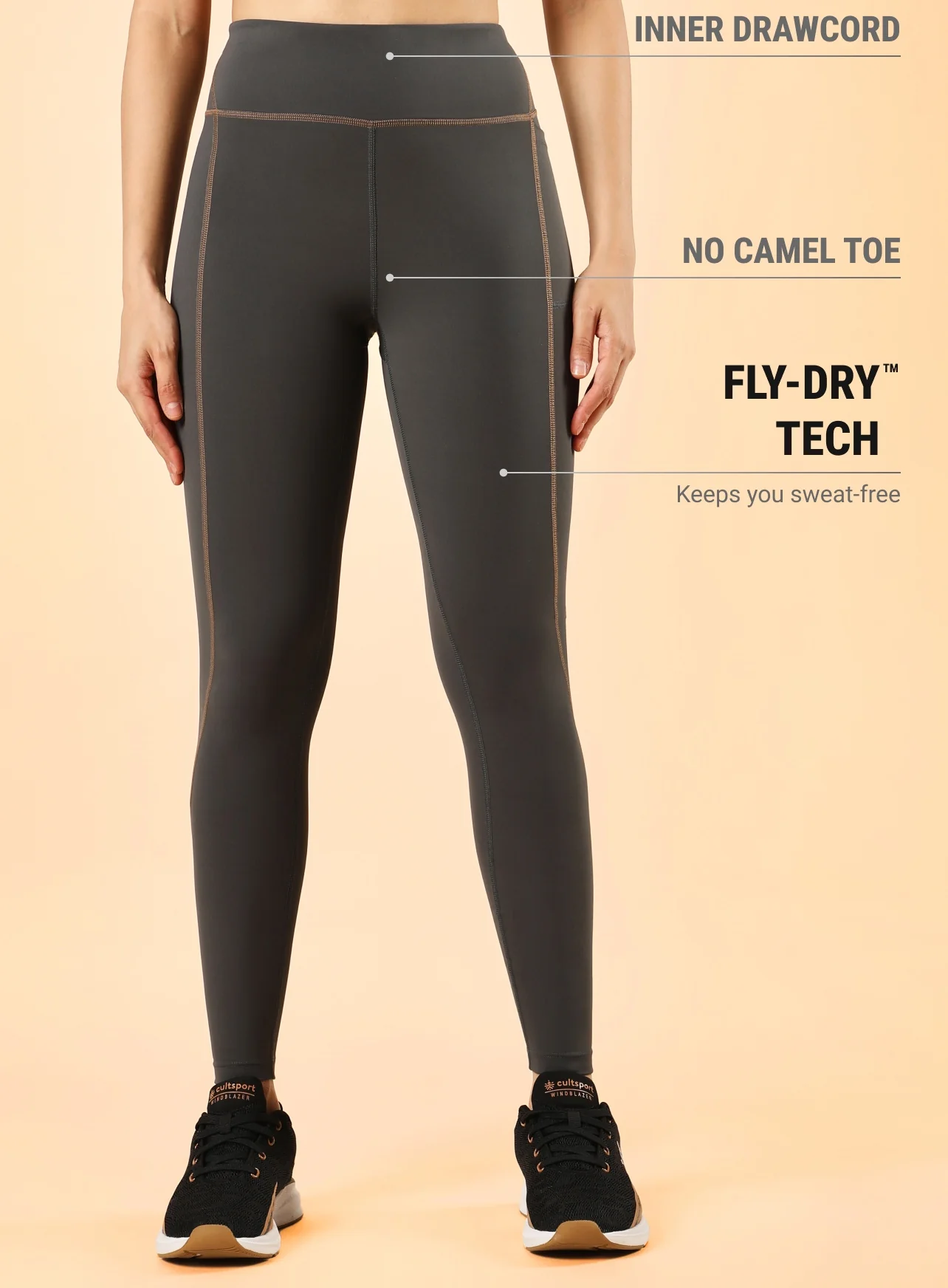 Women's Drak Grey Training Elevate Sculpt COMFlex Tights - Image 4