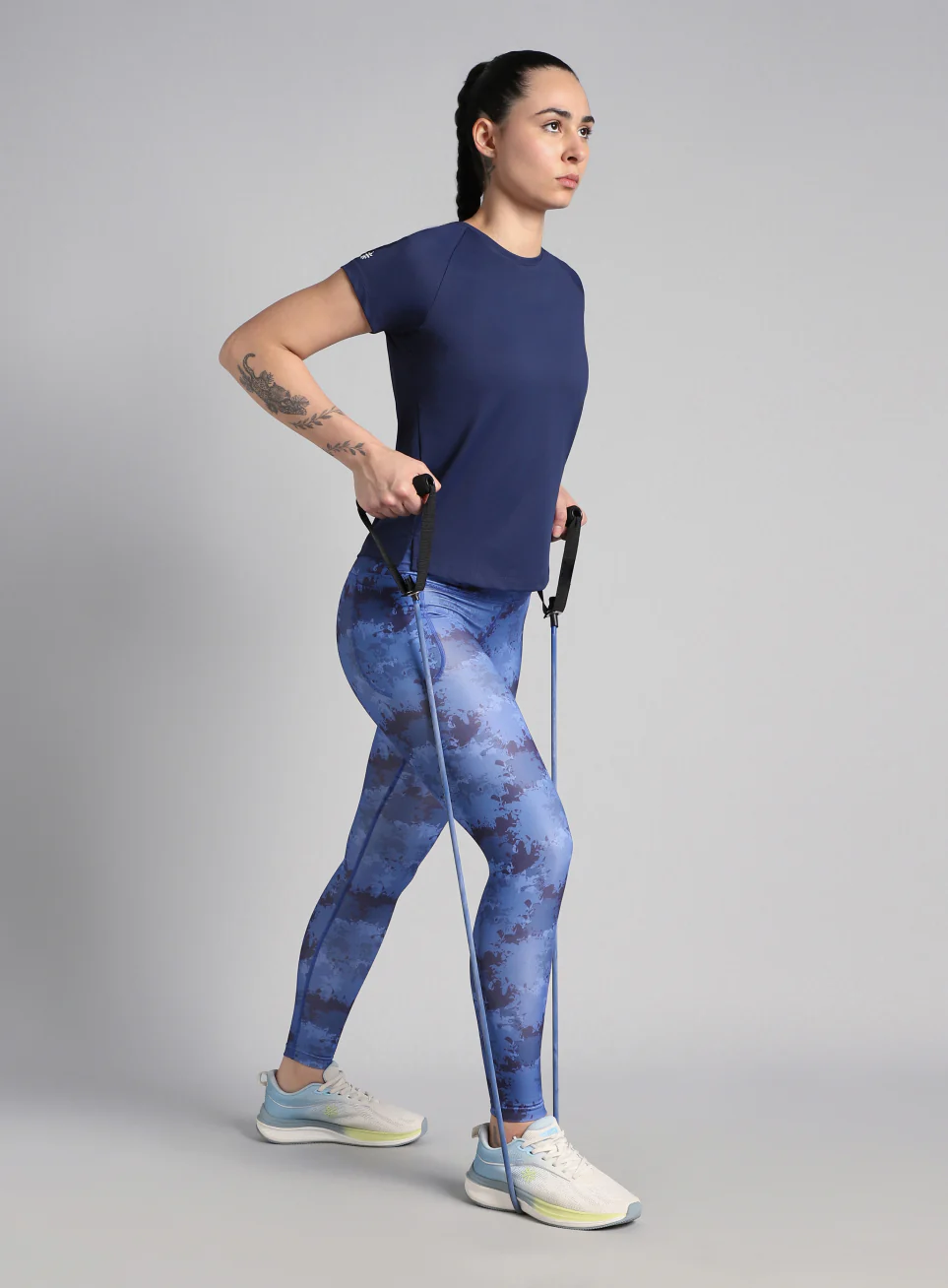 Women's Engineered Knit Blue Performance T-shirt - Image 3