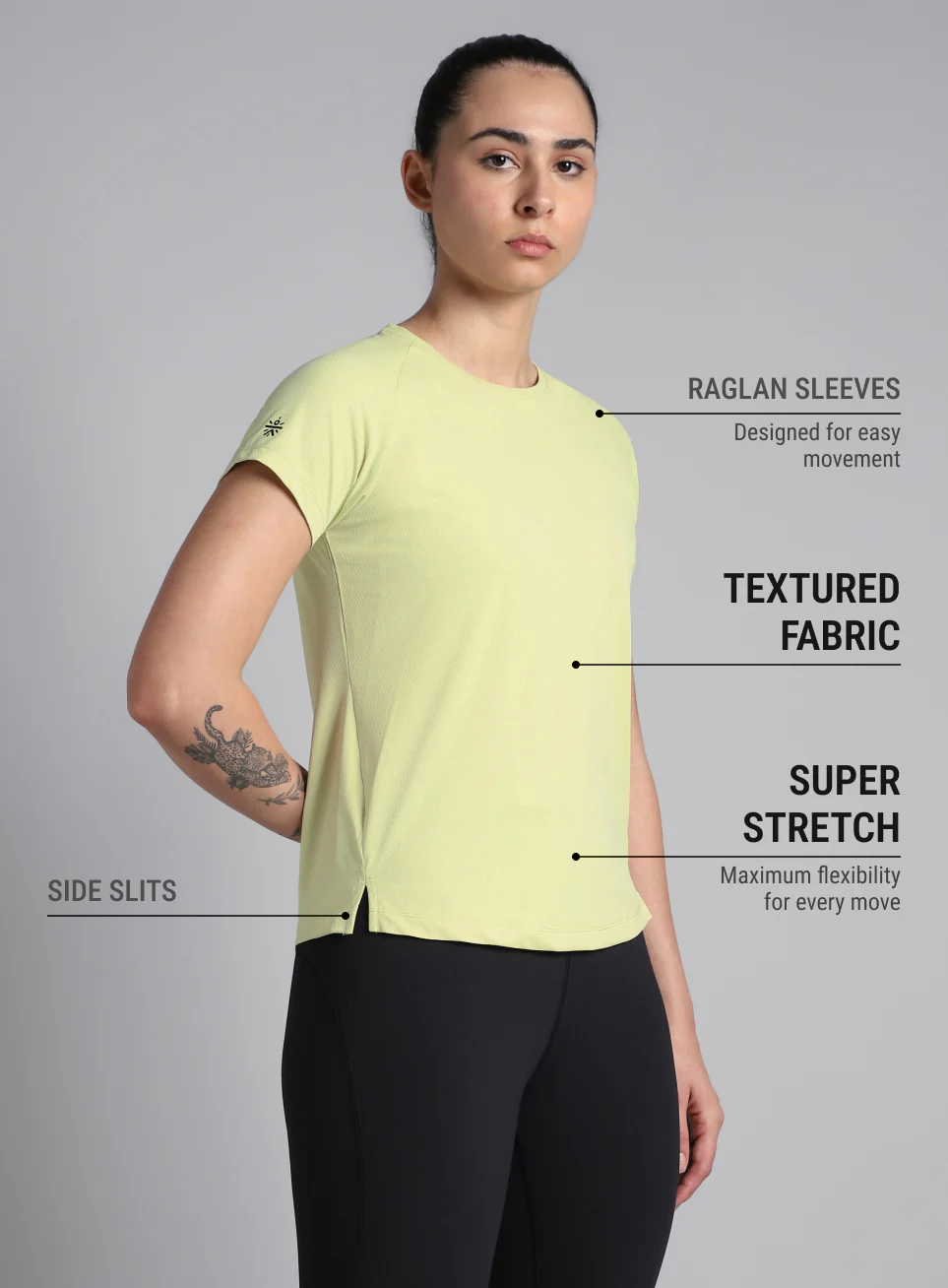 Women's Engineered Knit Green Performance T-shirt - Image 5