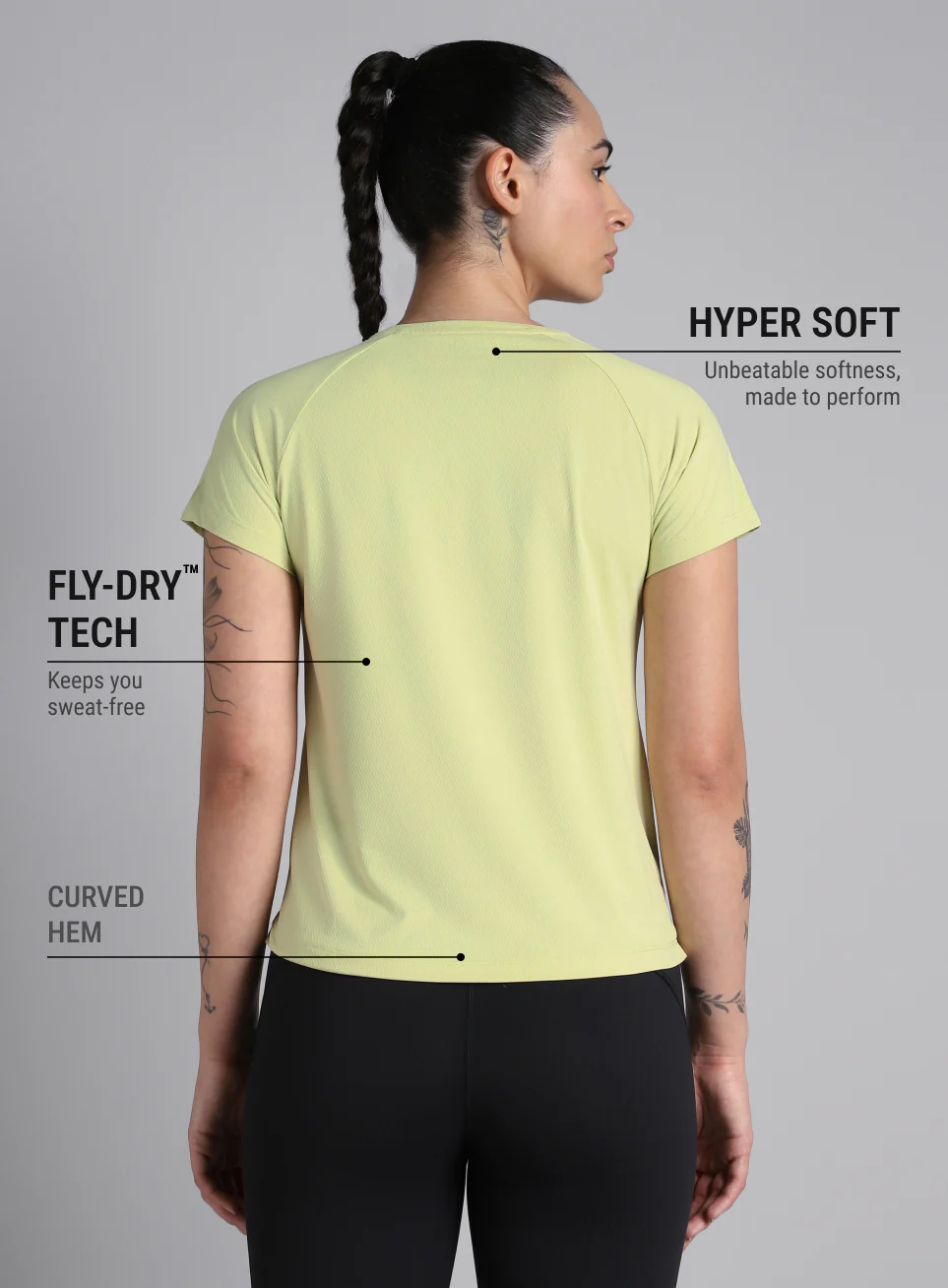 Women's Engineered Knit Green Performance T-shirt - Image 6