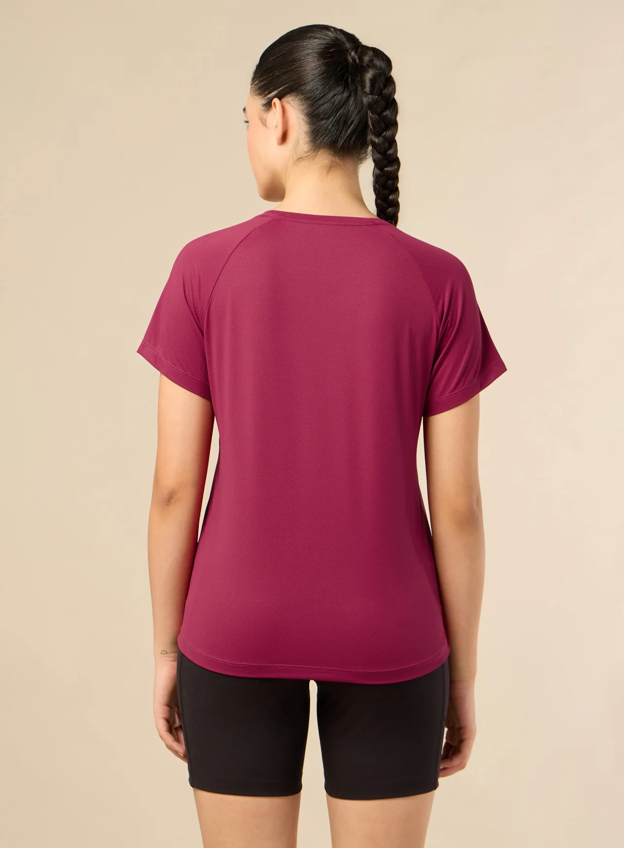 Women's Engineered Knit Maroon Performance T-shirt - Image 6