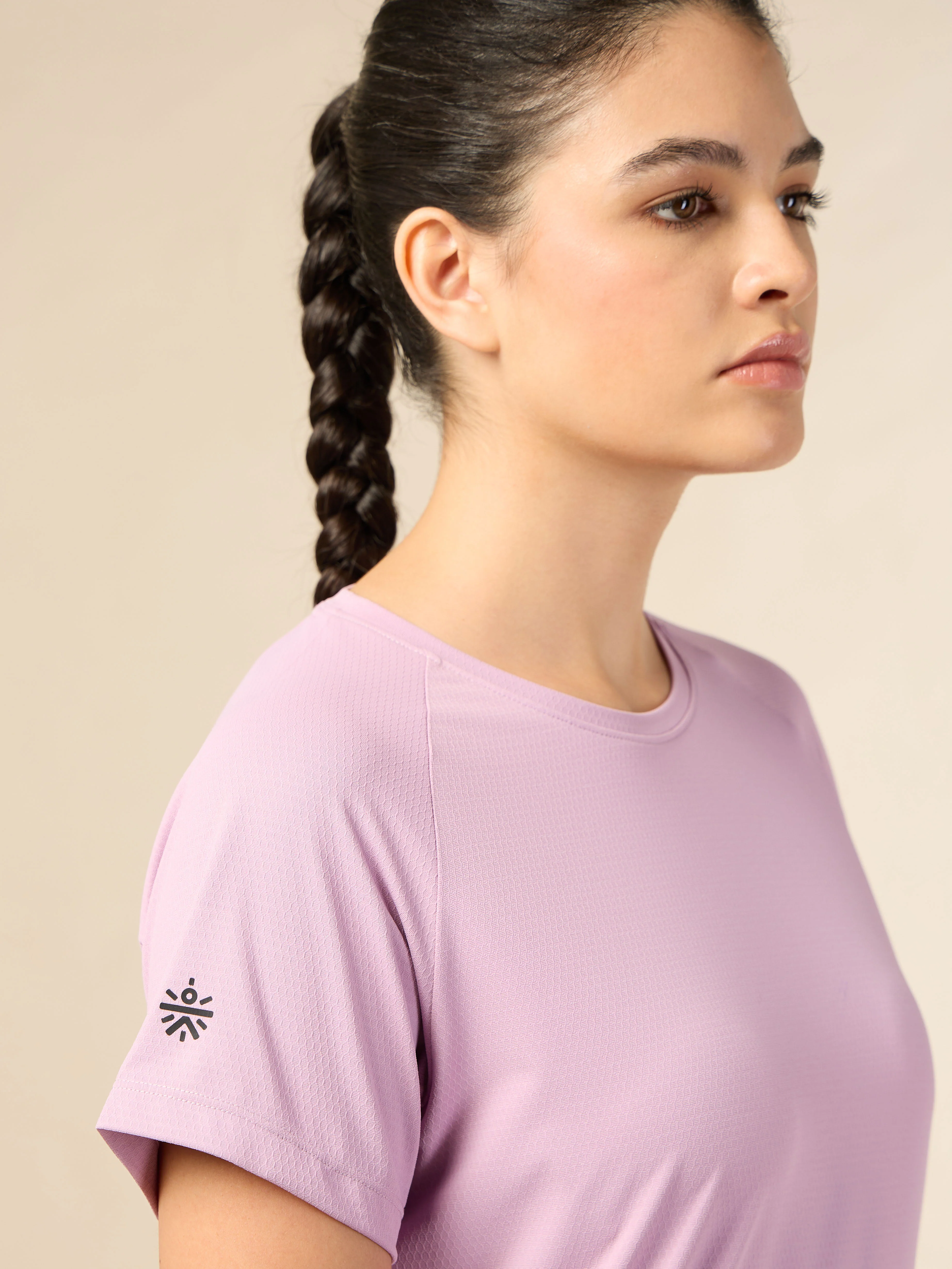 Women's Engineered Knit Pink Performance T-shirt - Image 7