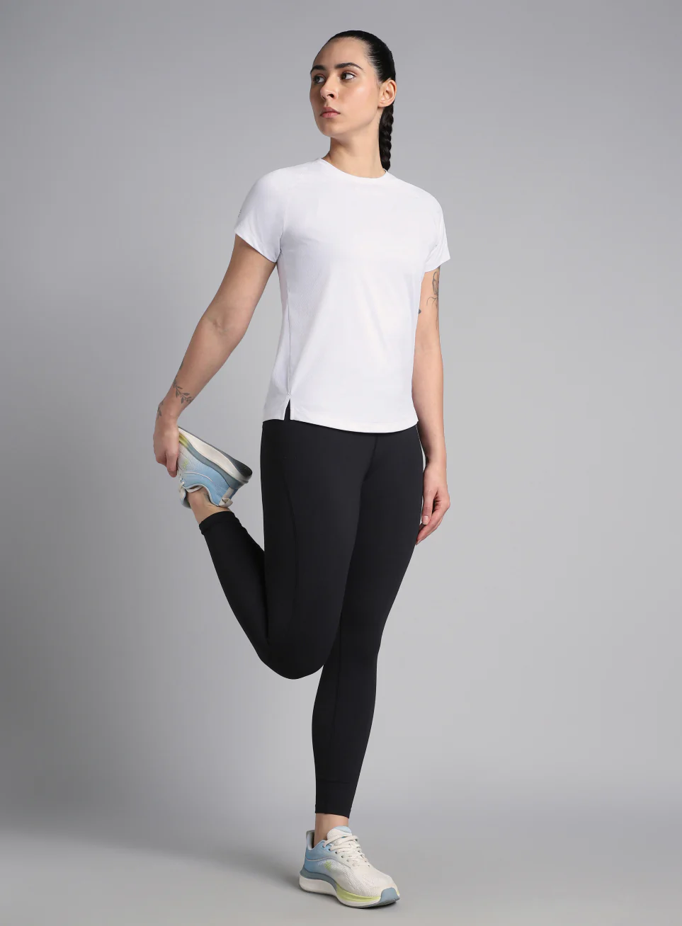 Women's Engineered Knit White Performance T-shirt - Image 2