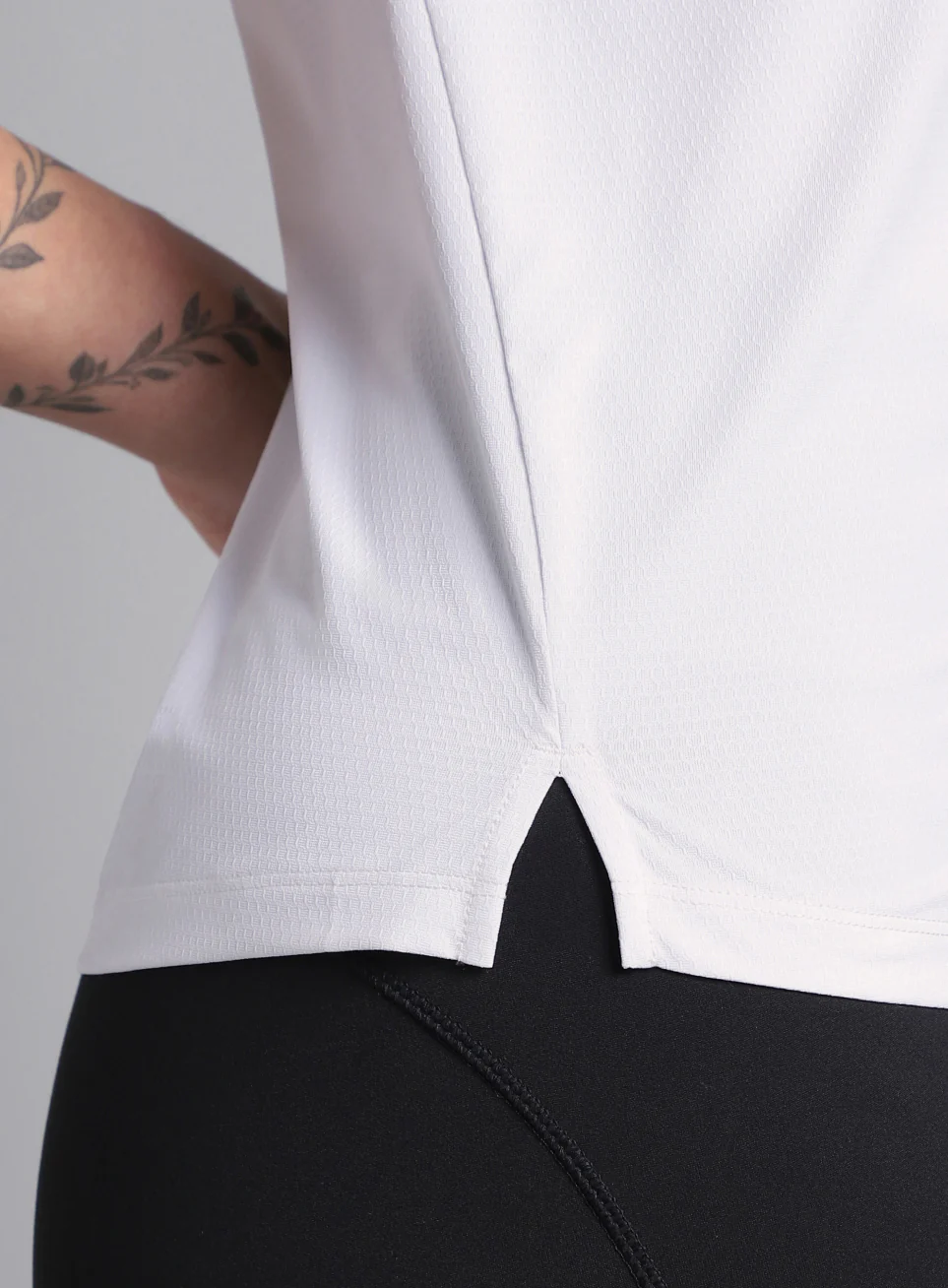 Women's Engineered Knit White Performance T-shirt - Image 8