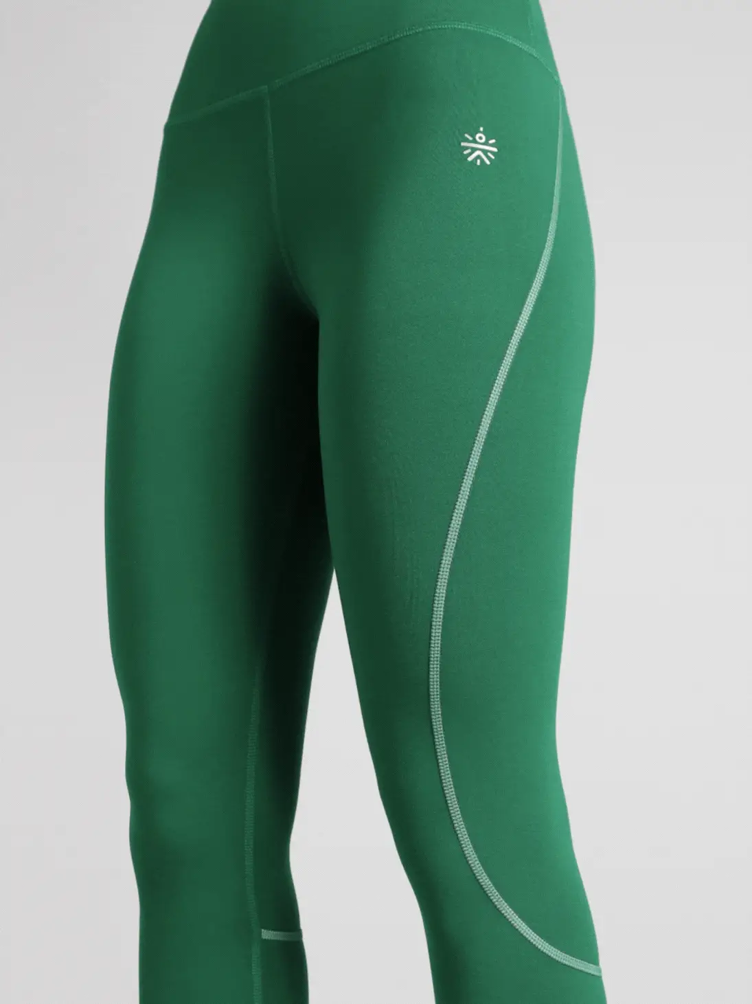 Women's Green Absolute Fit Solid Running Tights - Image 8