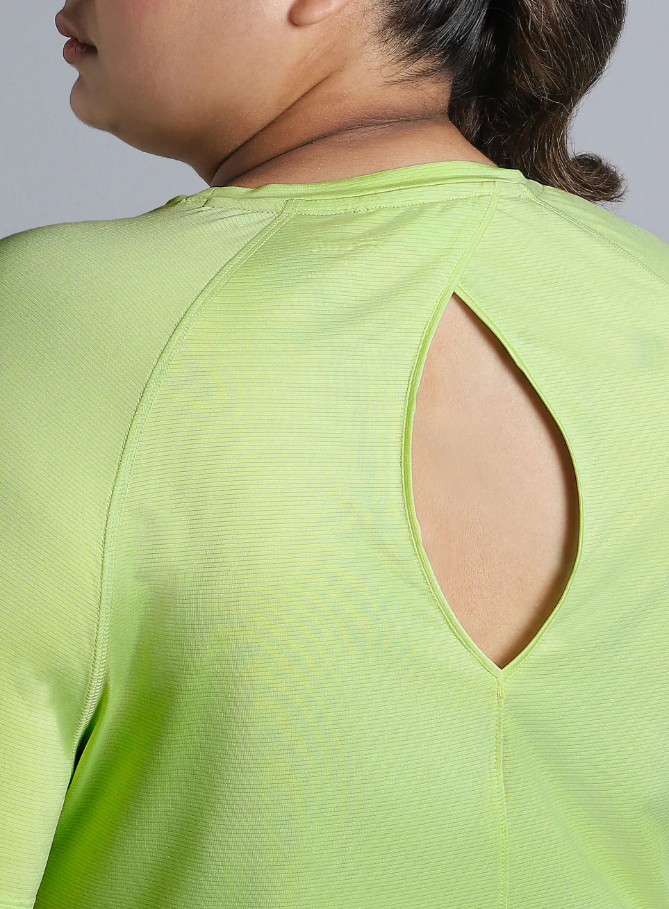 Women's Green Back Cut Out Plus Size T-shirt - Image 10
