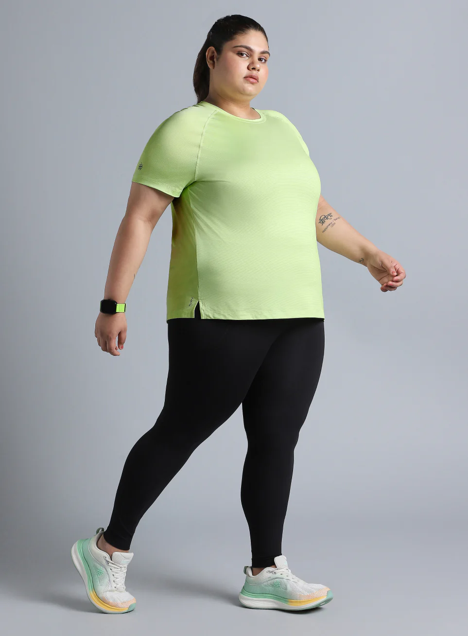 Women's Green Back Cut Out Plus Size T-shirt - Image 2
