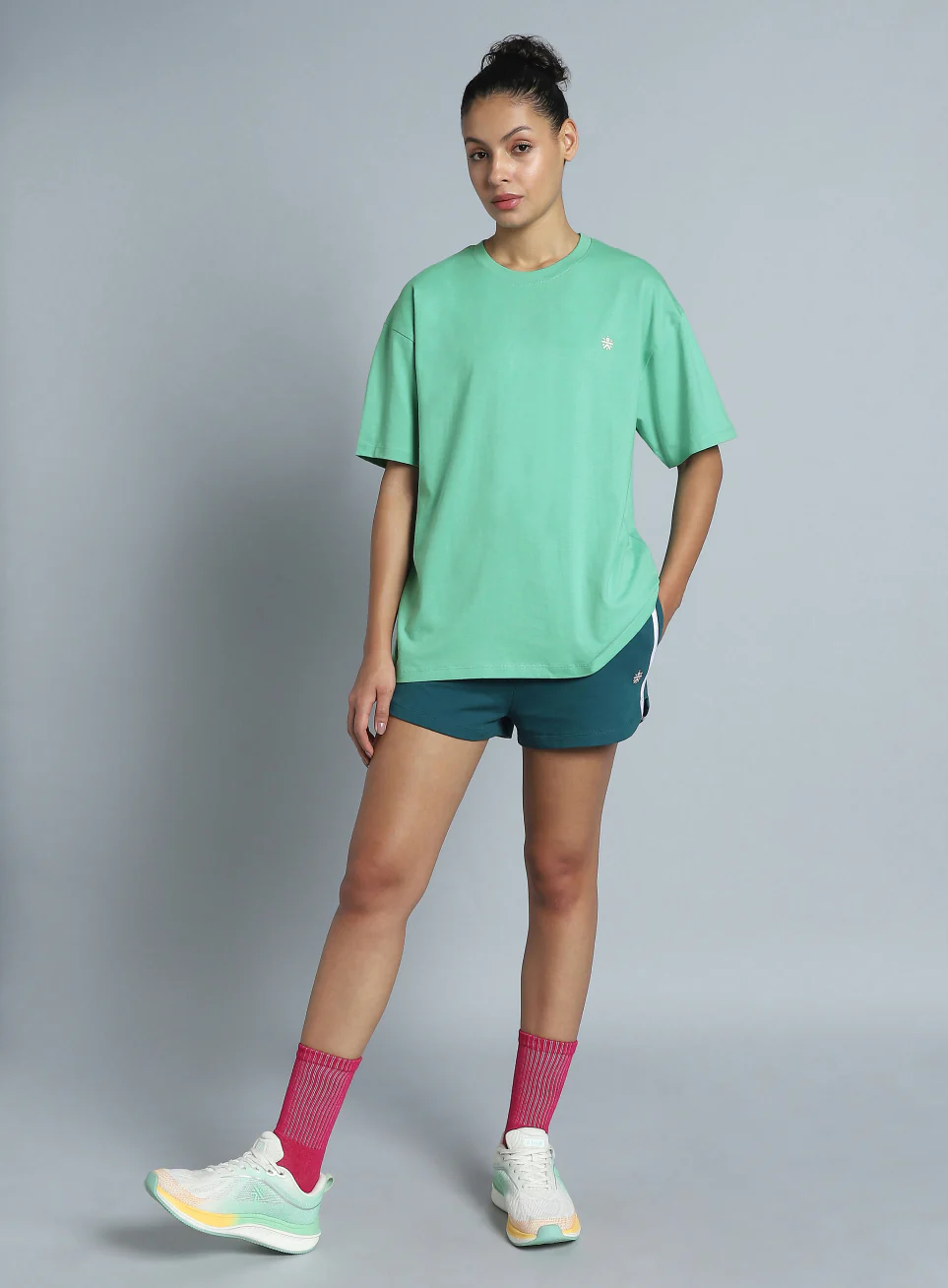 Women's Green Back Print Oversized Fit T-shirt - Image 2