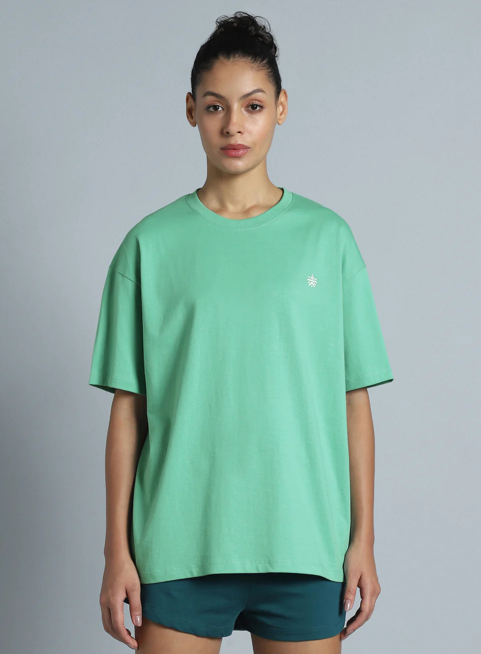 Women's Green Back Print Oversized Fit T-shirt - Image 4