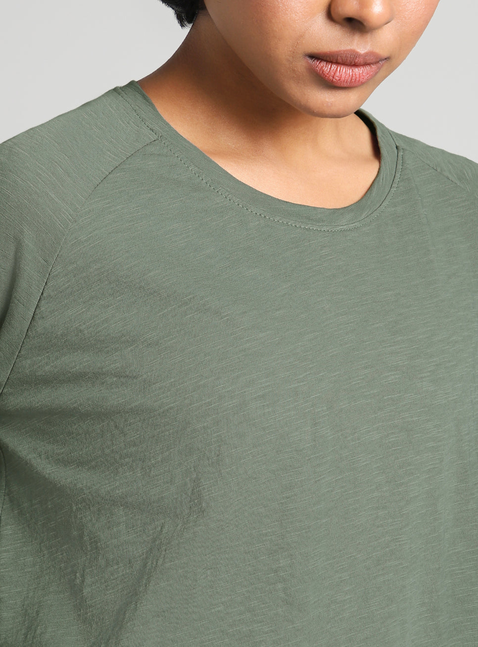 Women's Green Form Overlap Yoga T-shirt - Image 7