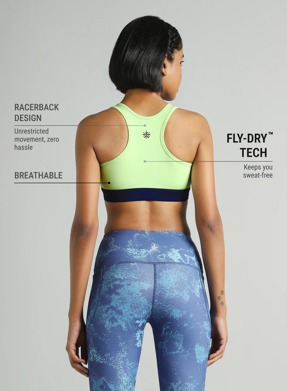 Women's Green Front Zip High Support Training Bra - Image 6