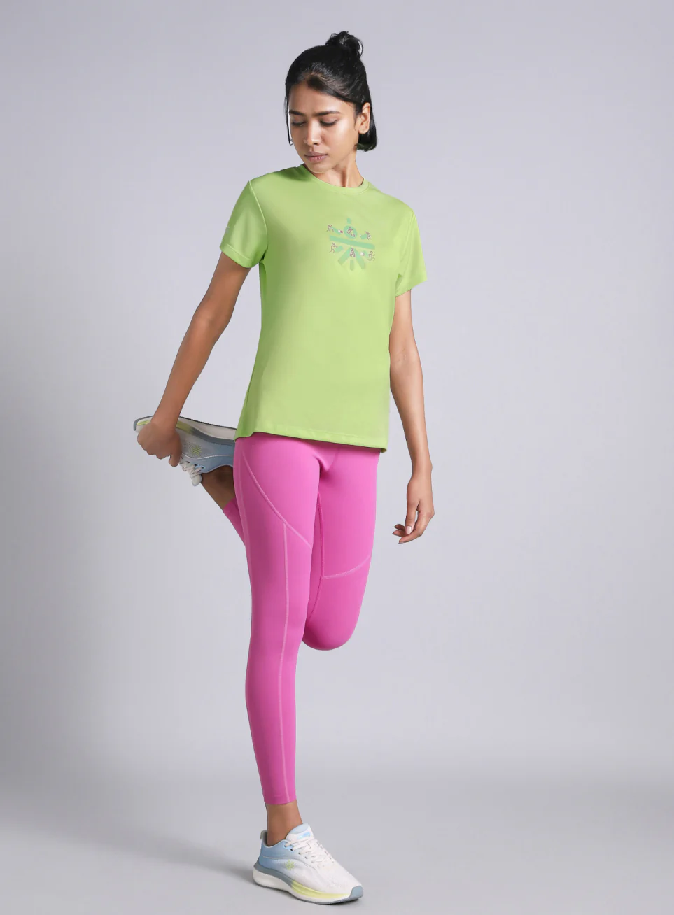 Women's Green Graphic Play Performance T-shirt - Image 2
