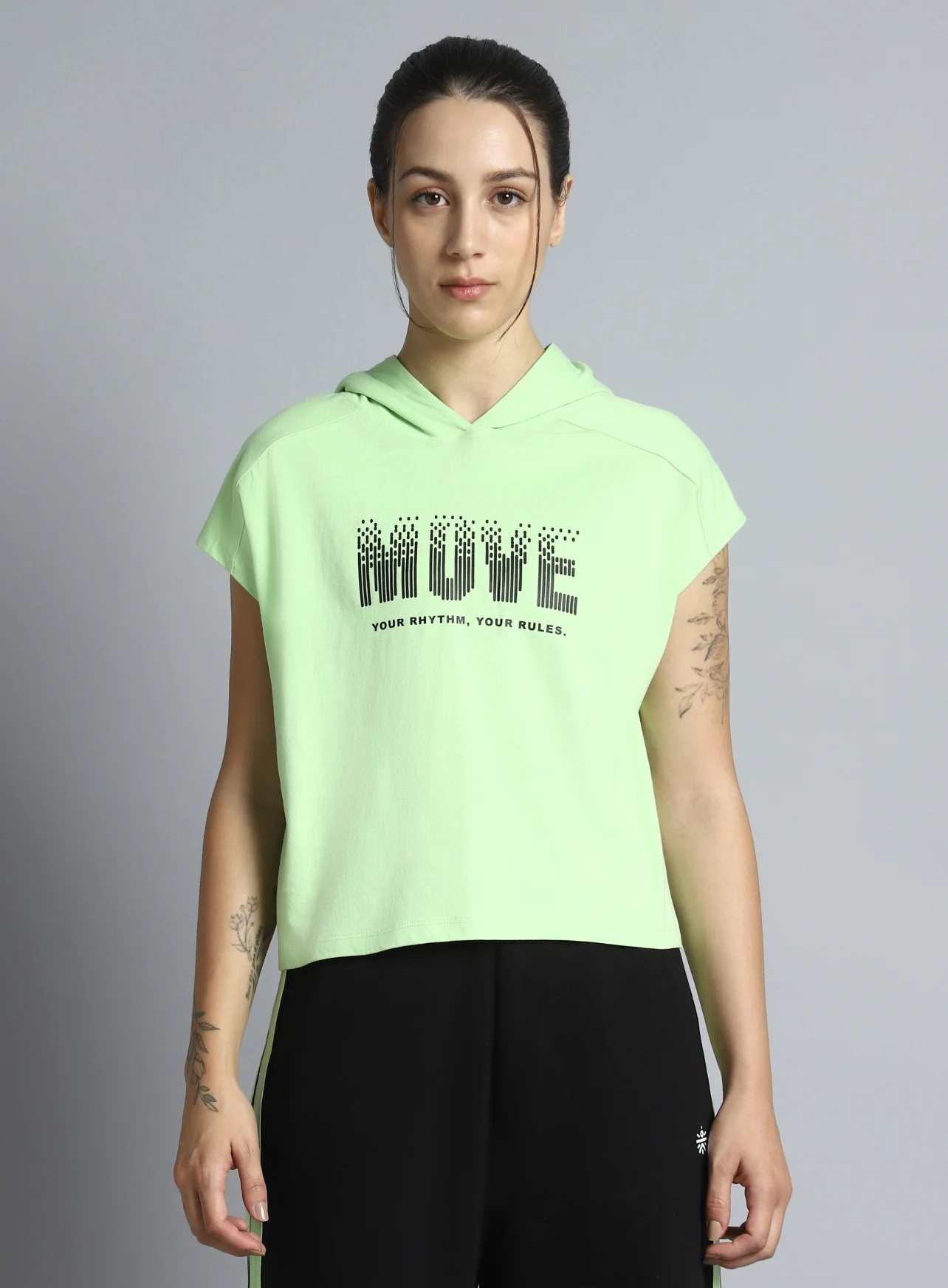 Women's Green Move it Boxy fit Hoodie Top - Image 4