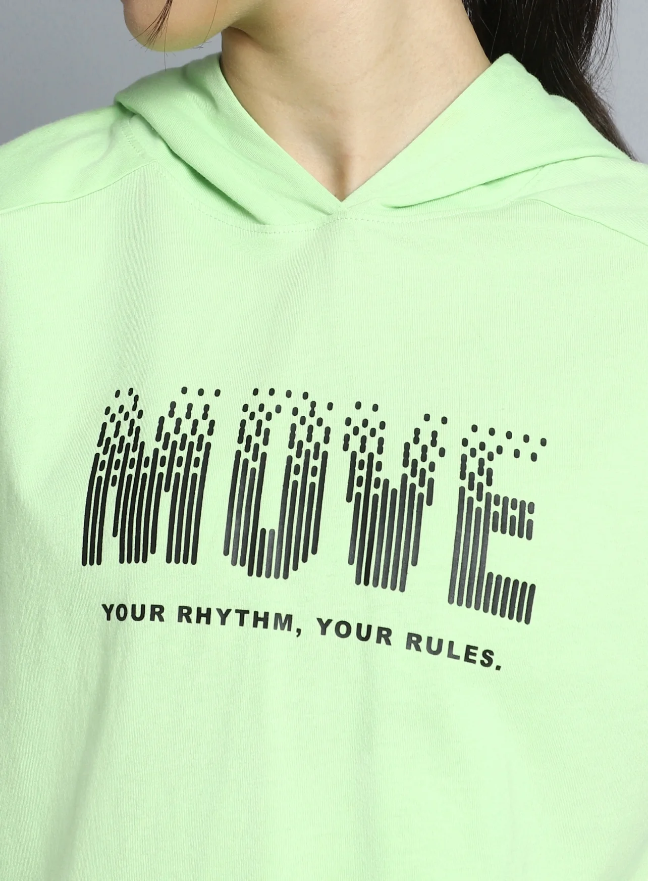 Women's Green Move it Boxy fit Hoodie Top - Image 7
