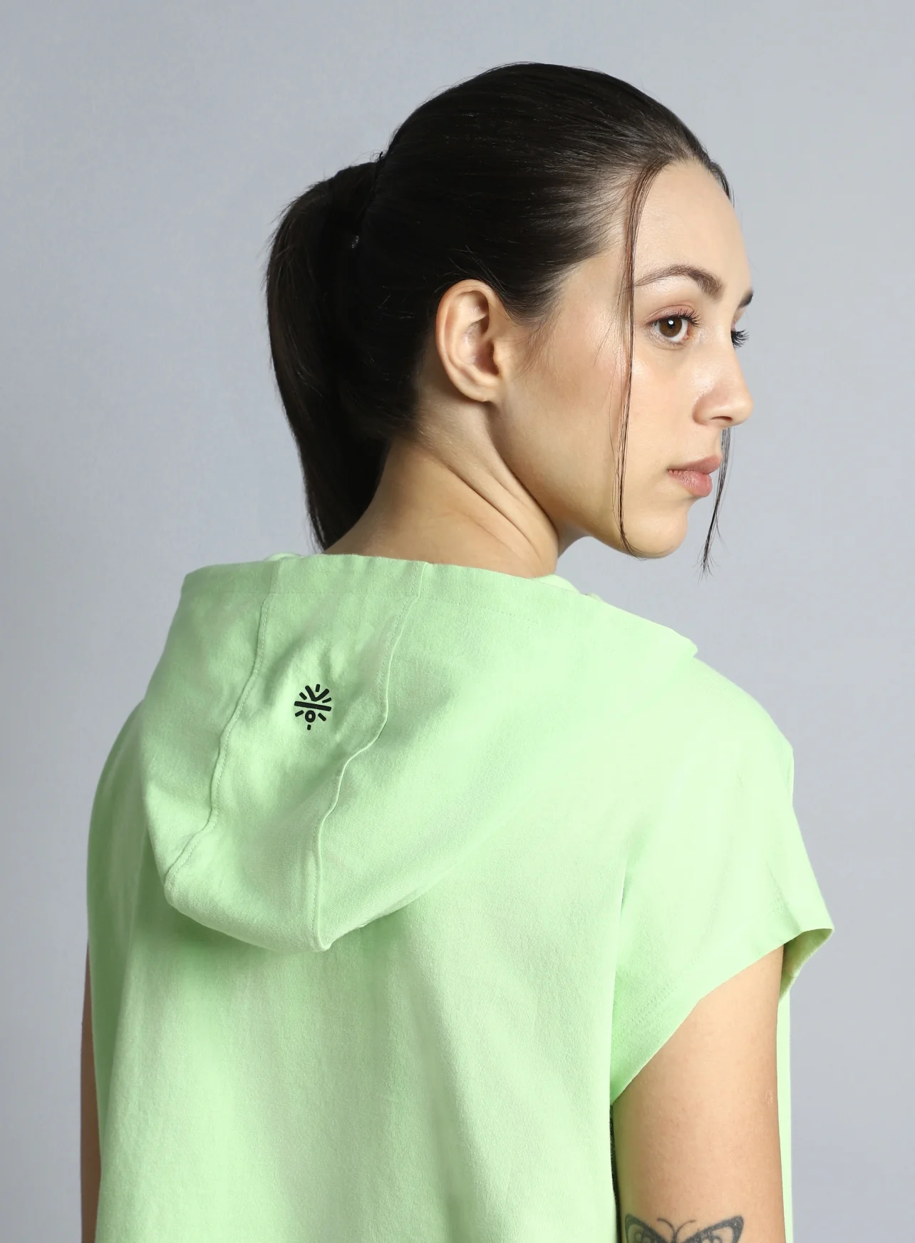 Women's Green Move it Boxy fit Hoodie Top - Image 8