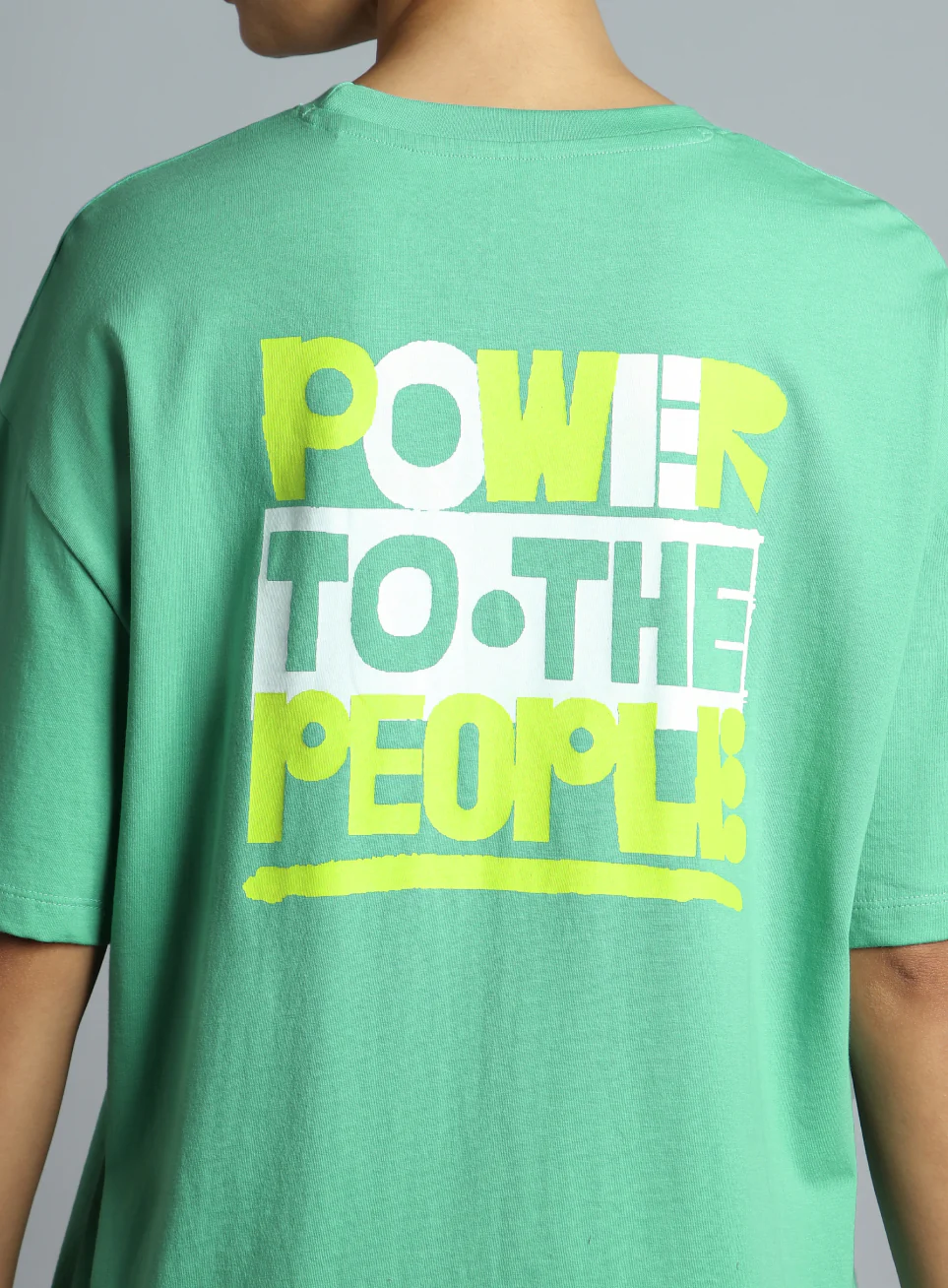 Women's Green Oversized Back Print Graphic T-shirt - Image 7