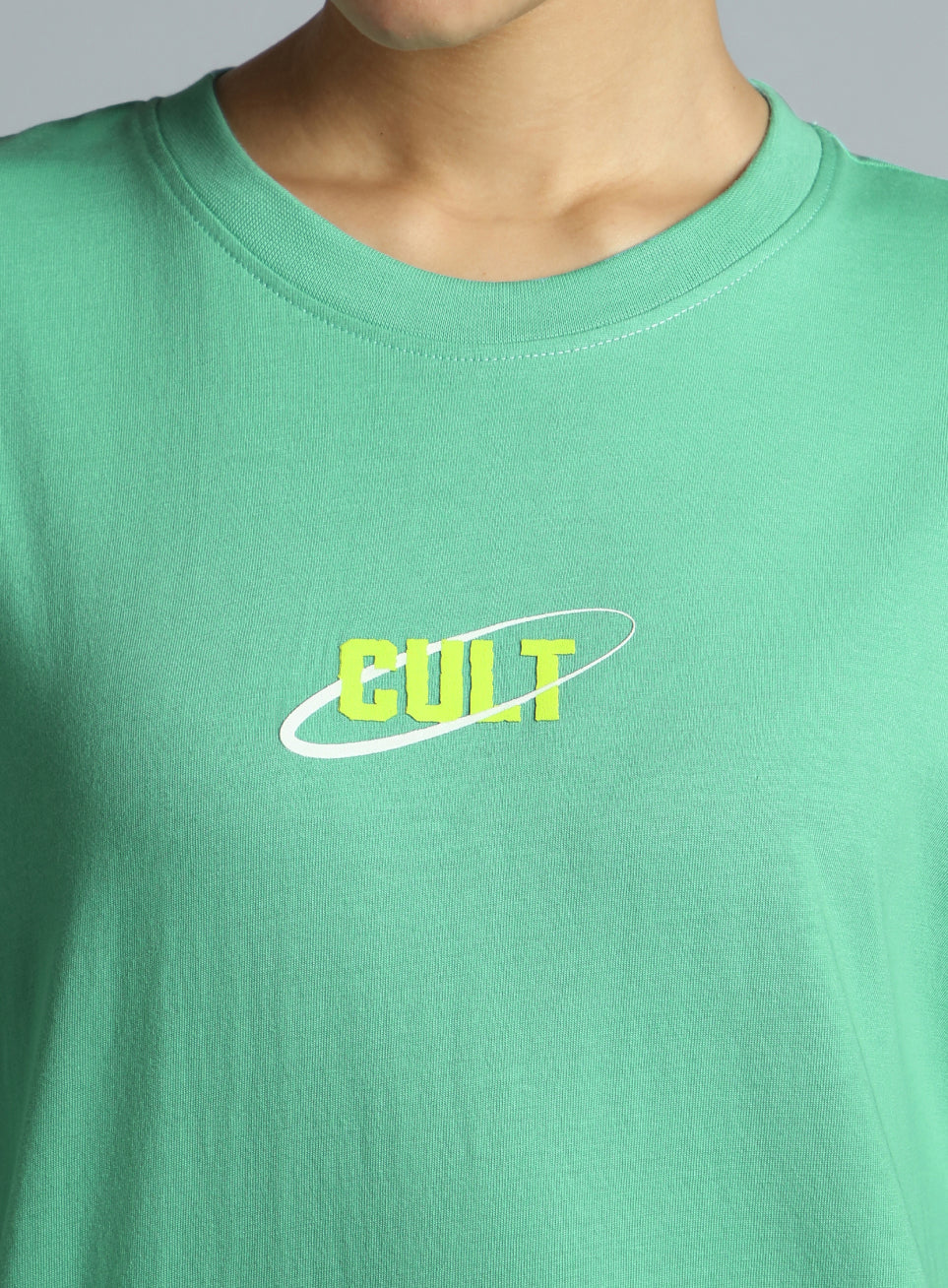 Women's Green Oversized Back Print Graphic T-shirt - Image 8