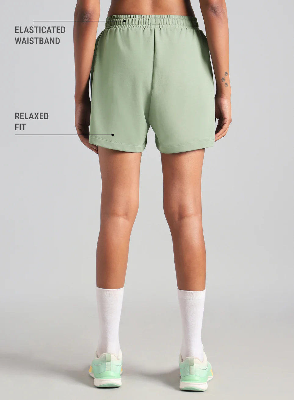 Women's Green Panelled Shorts - Image 6