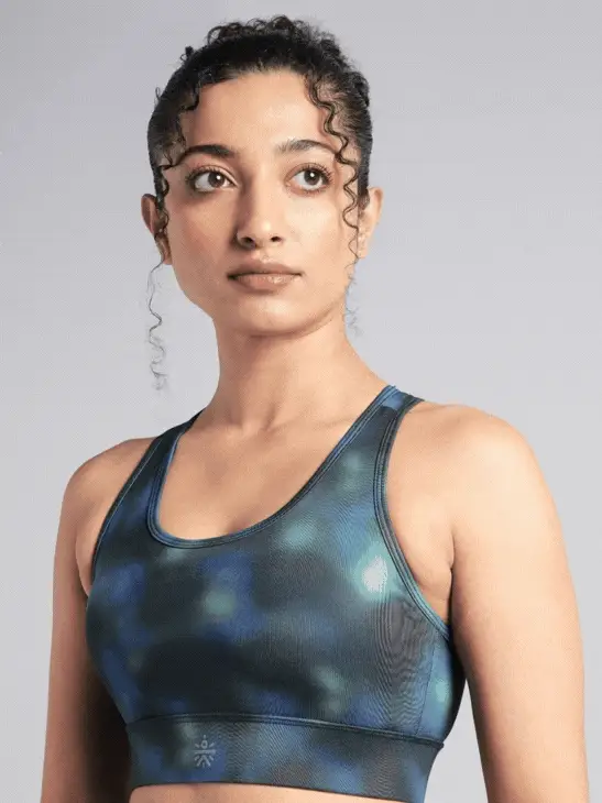 Women's Green Racer Back AOP High Support Running Bra - Image 7