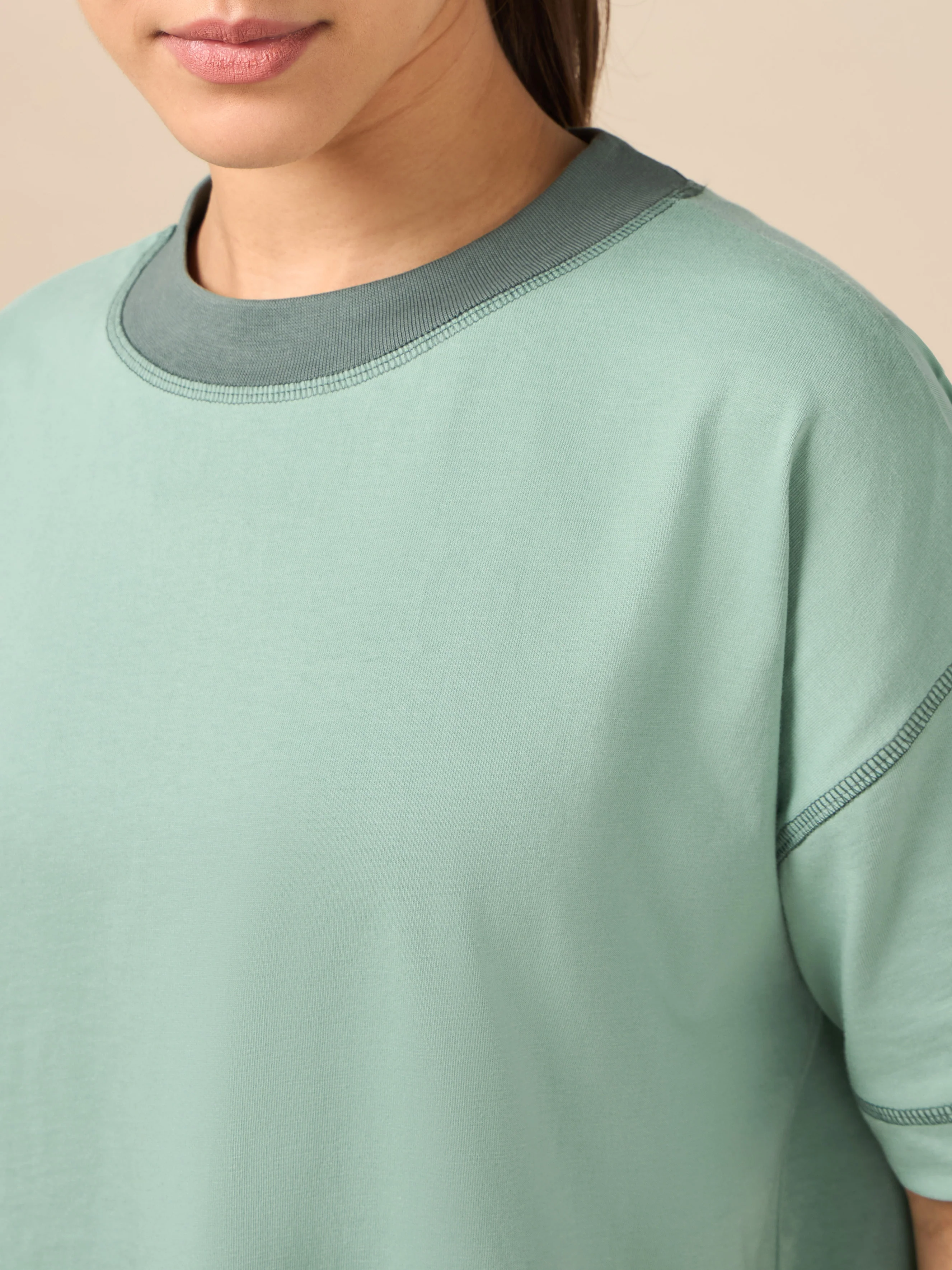 Women's Green Relaxed Lounge T-shirt - Image 7
