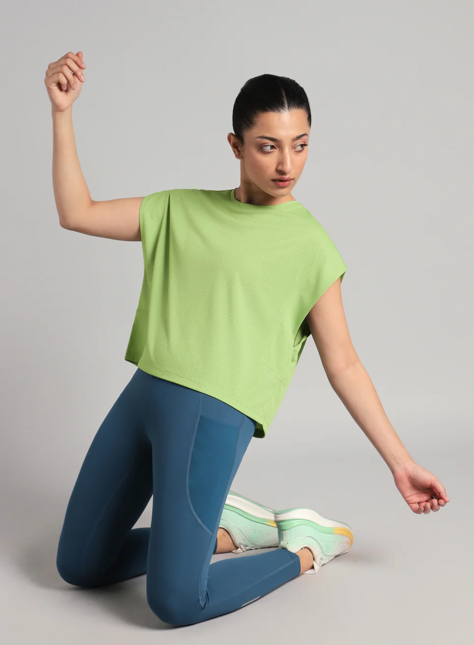 Women's Green Sculpt Muscle T- shirt - Image 2