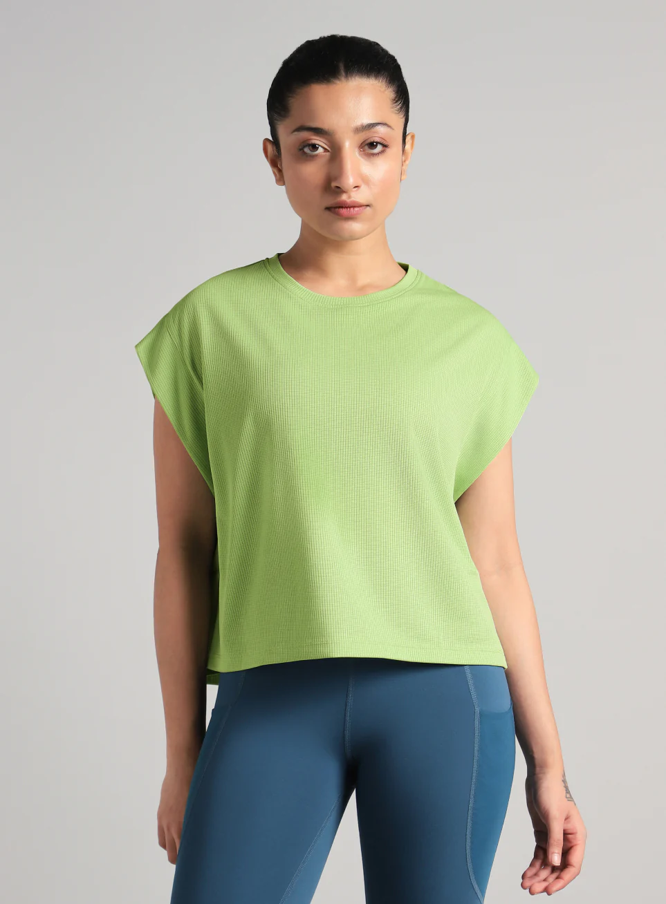 Women's Green Sculpt Muscle T- shirt - Image 4