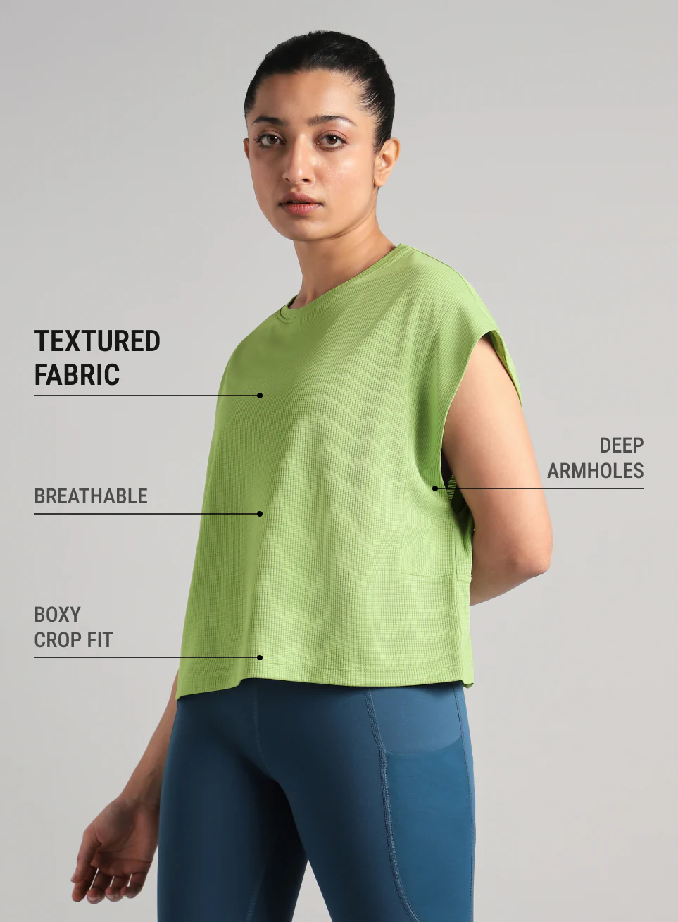 Women's Green Sculpt Muscle T- shirt - Image 5
