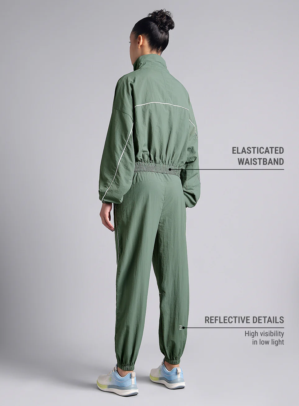 Women's Green Sporty Outrun Track Suit - Image 6